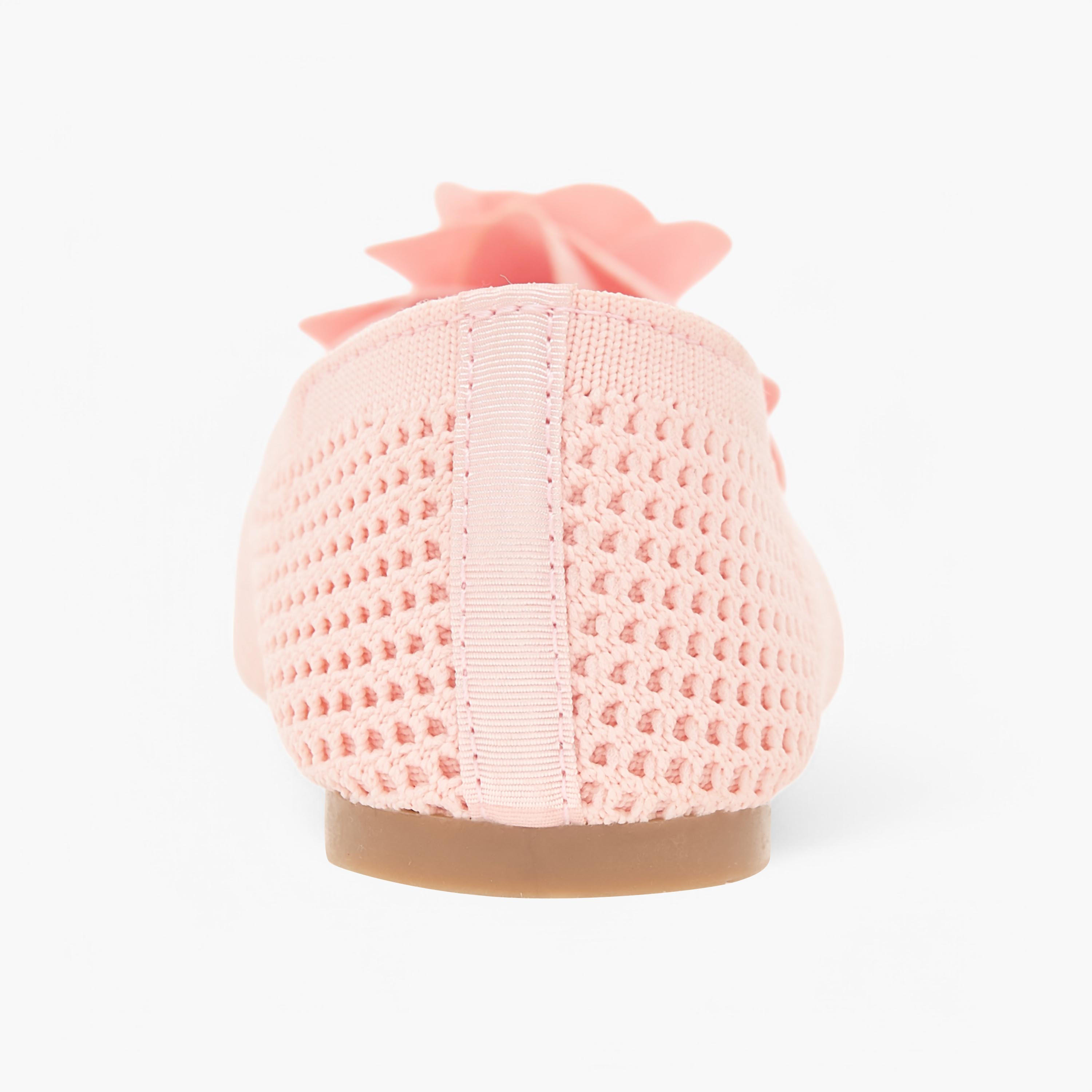 Flora Bella Floral Detail Slip-On Ballerina Shoes-girls-shoes-ballerinas-image-5