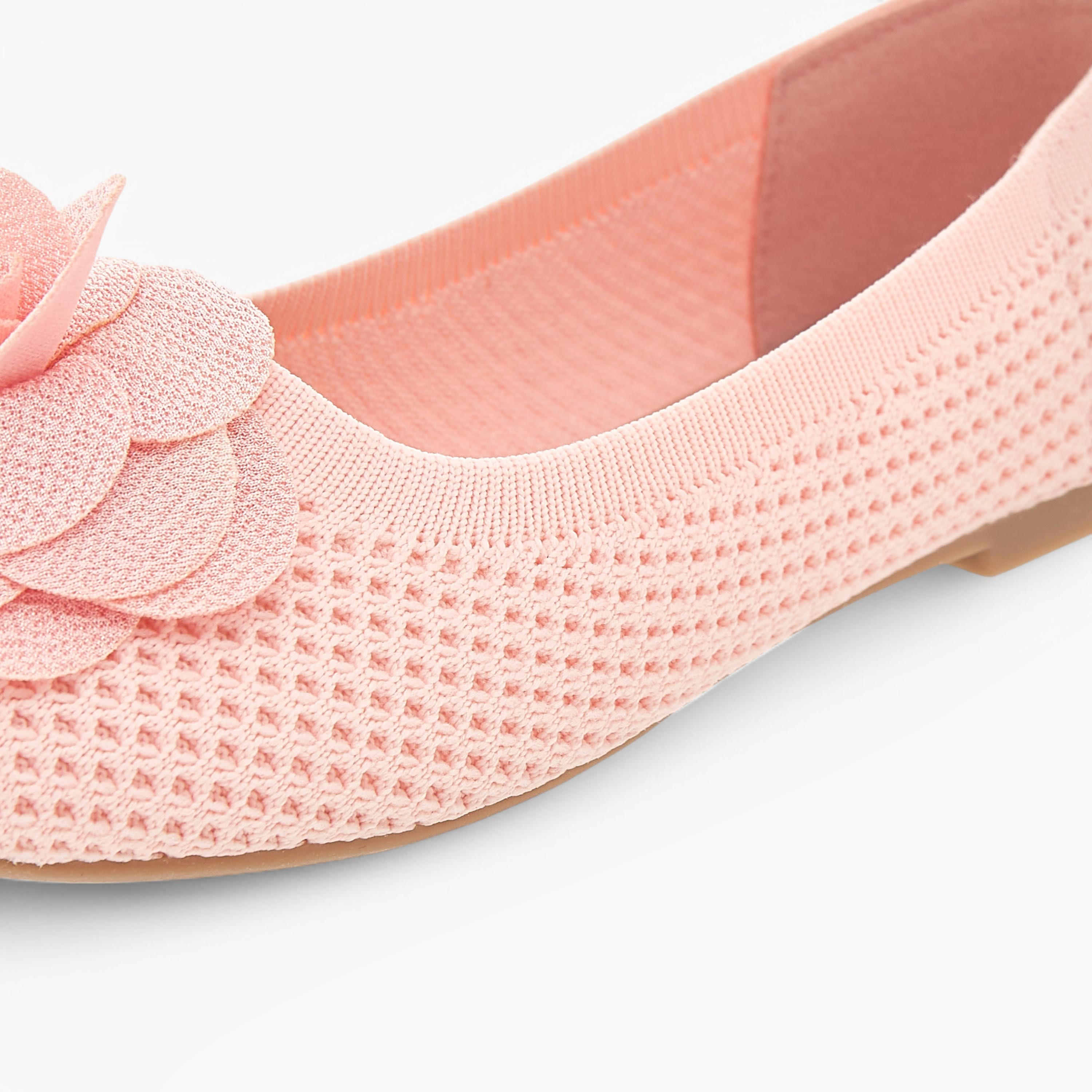 Flora Bella Floral Detail Slip-On Ballerina Shoes-girls-shoes-ballerinas-image-6