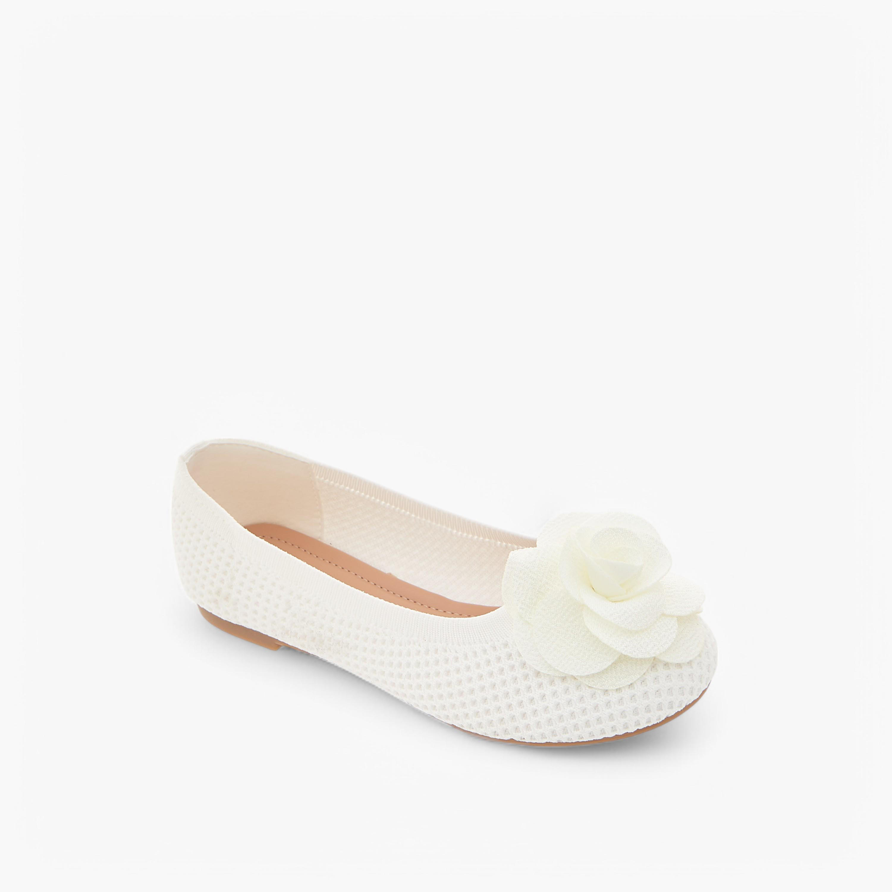 Flora Bella Floral Detail Slip-On Ballerina Shoes-girls-shoes-ballerinas-image-2