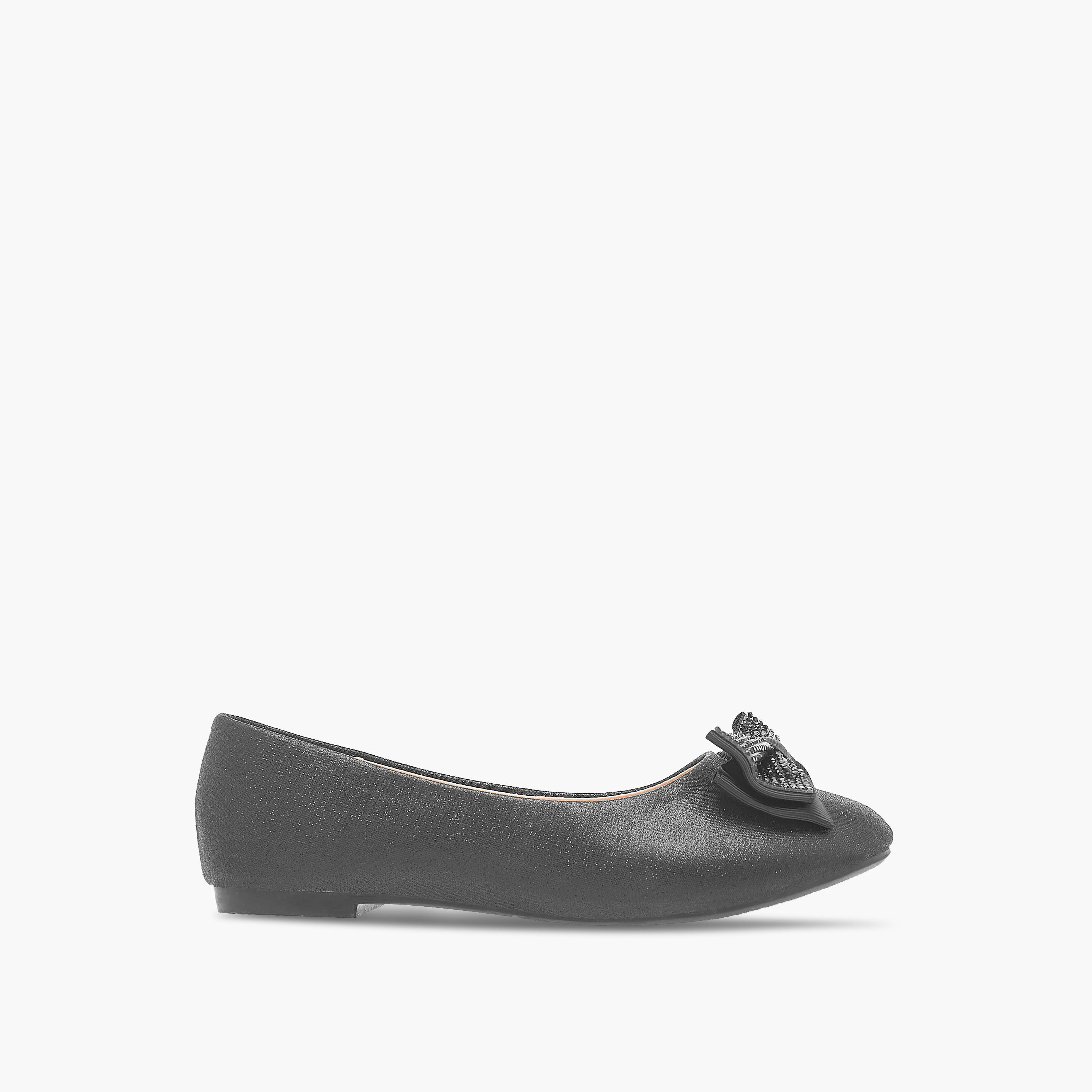 Flora Bella Bow Embellished Slip-On Ballerina Shoes-girls-shoes-ballerinas-image-3