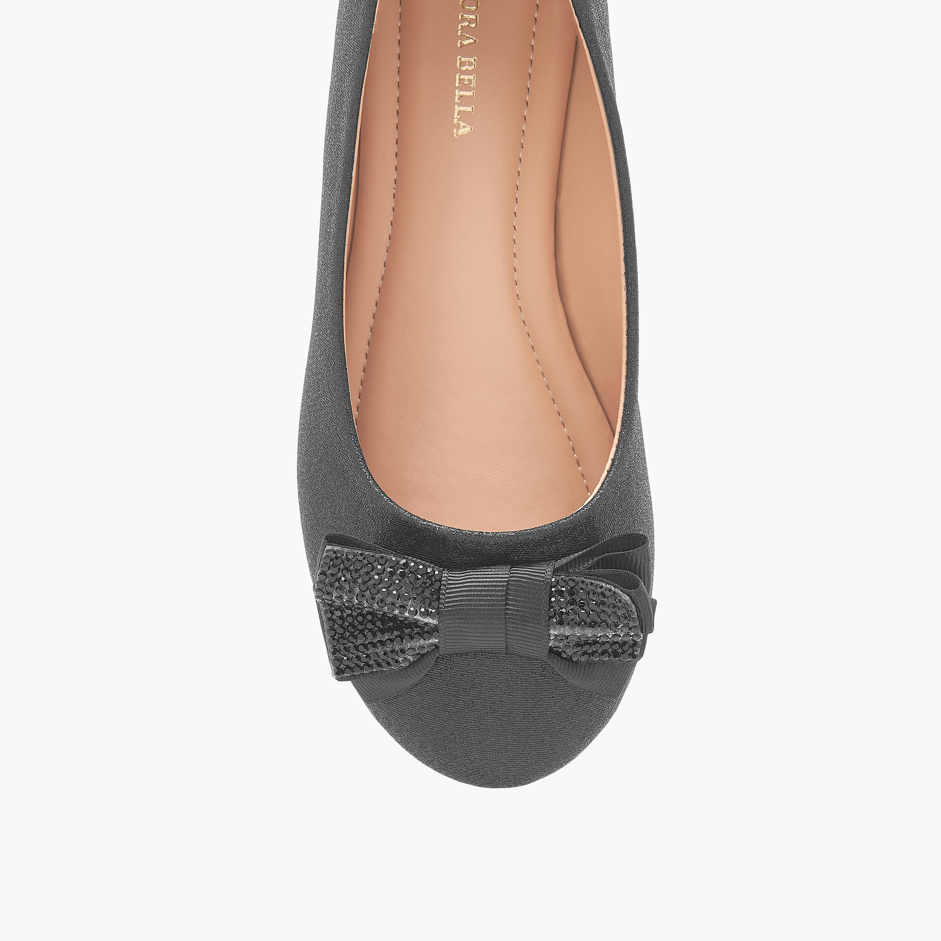 Flora Bella Bow Embellished Slip-On Ballerina Shoes-girls-shoes-ballerinas-image-4