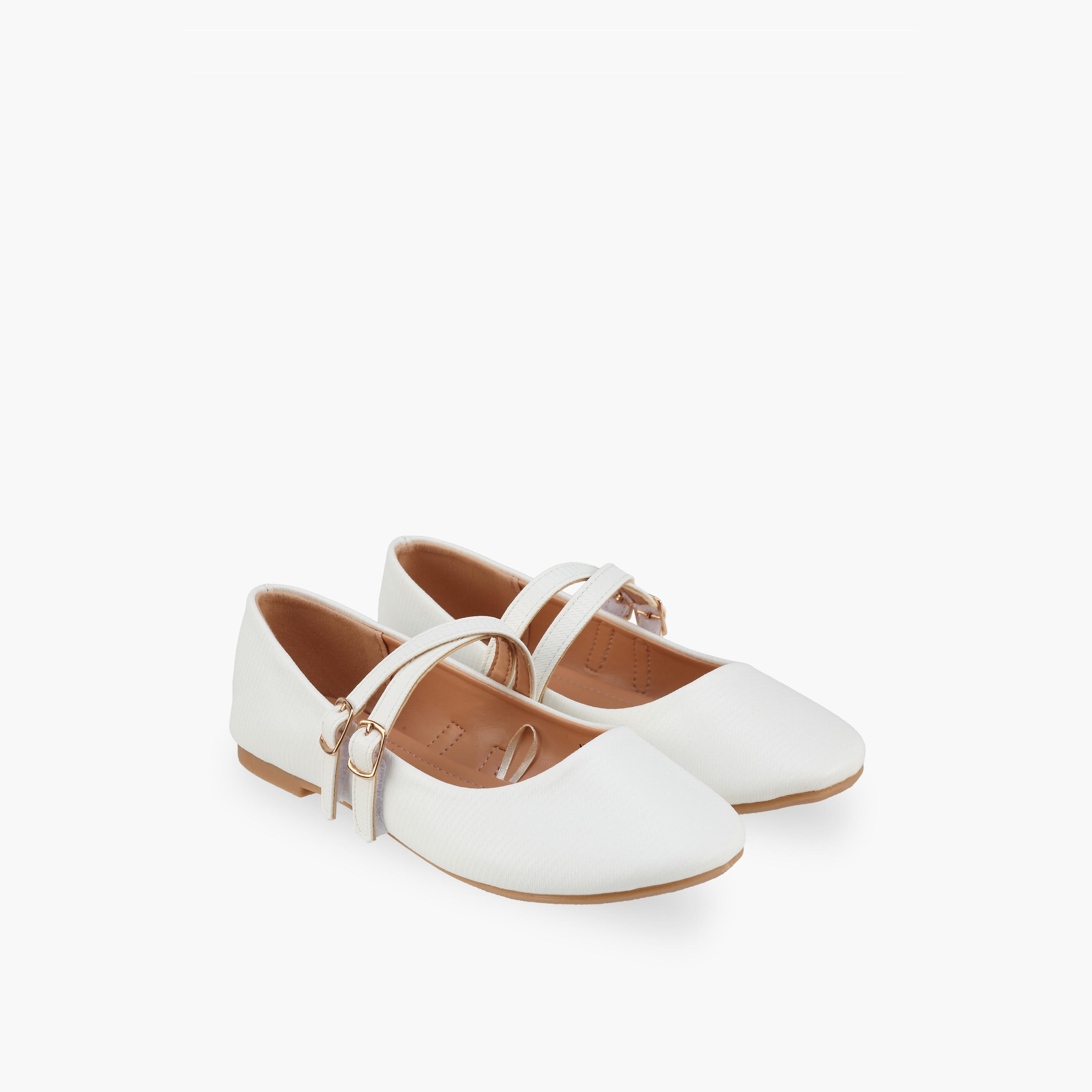 حذاء ماري جين بارز الملمس للبنات من فلورا بيلا-girls-shoes-maryjanes-image-1