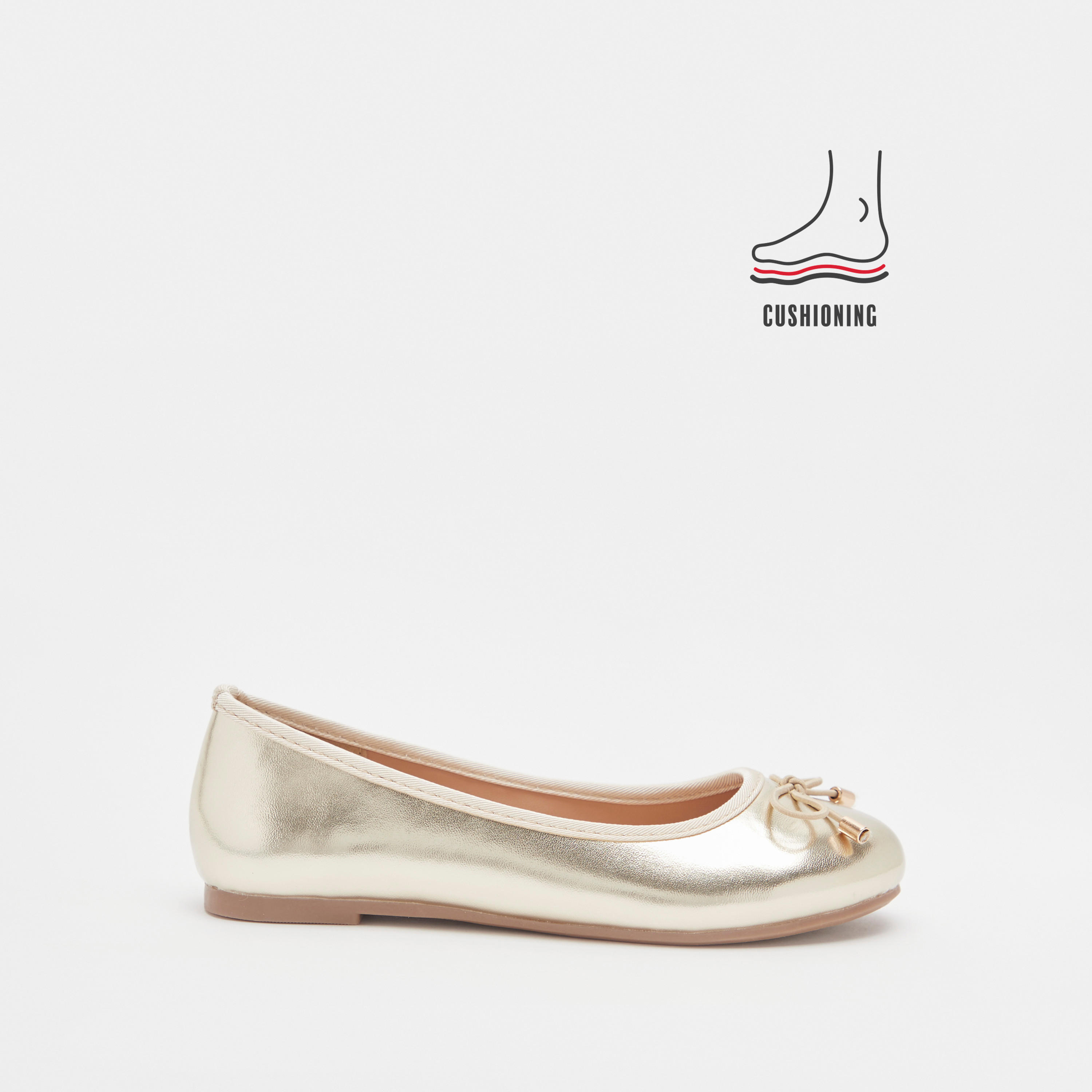 Little Missy Solid Slip-On Round Toe Ballerina Shoes with Cushioning-girls-shoes-ballerinas-image-1