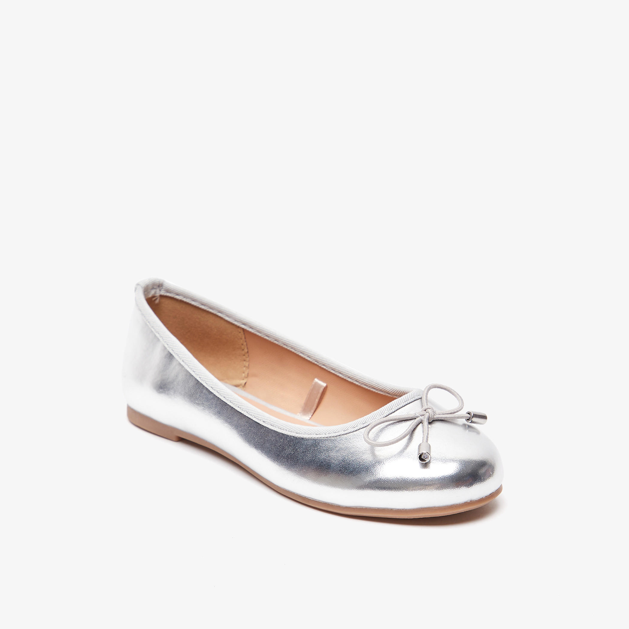 Little Missy Solid Slip-On Round Toe Ballerina Shoes with Cushioning-girls-shoes-ballerinas-image-1