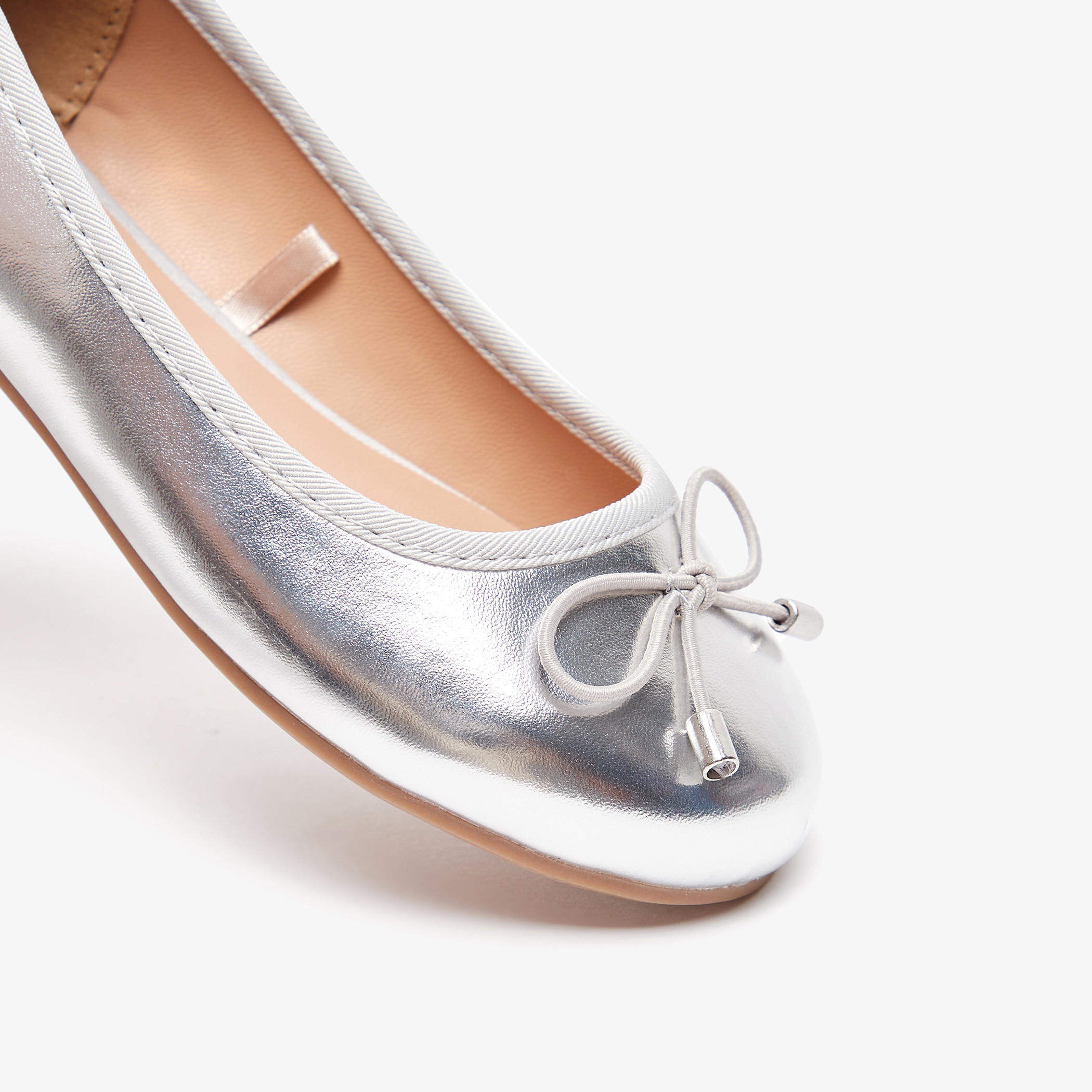 Little Missy Solid Slip-On Round Toe Ballerina Shoes with Cushioning-girls-shoes-ballerinas-image-4