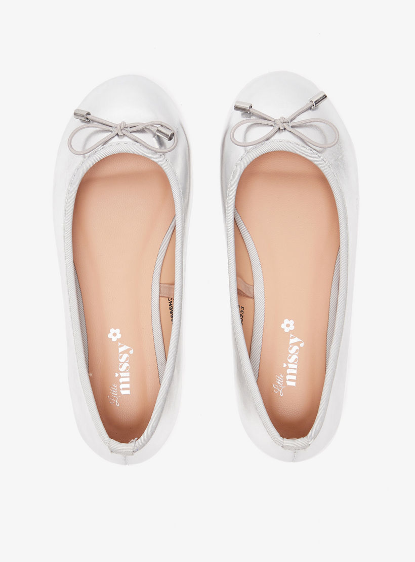 Little Missy Solid Slip-On Round Toe Ballerina Shoes with Cushioning-girls-shoes-ballerinas-image-5