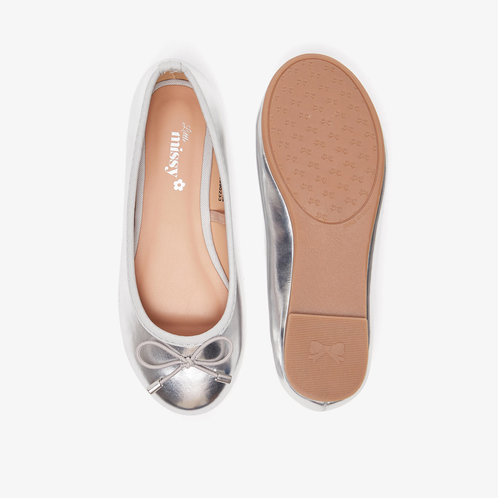 Little Missy Solid Slip-On Round Toe Ballerina Shoes with Cushioning-girls-shoes-ballerinas-image-6