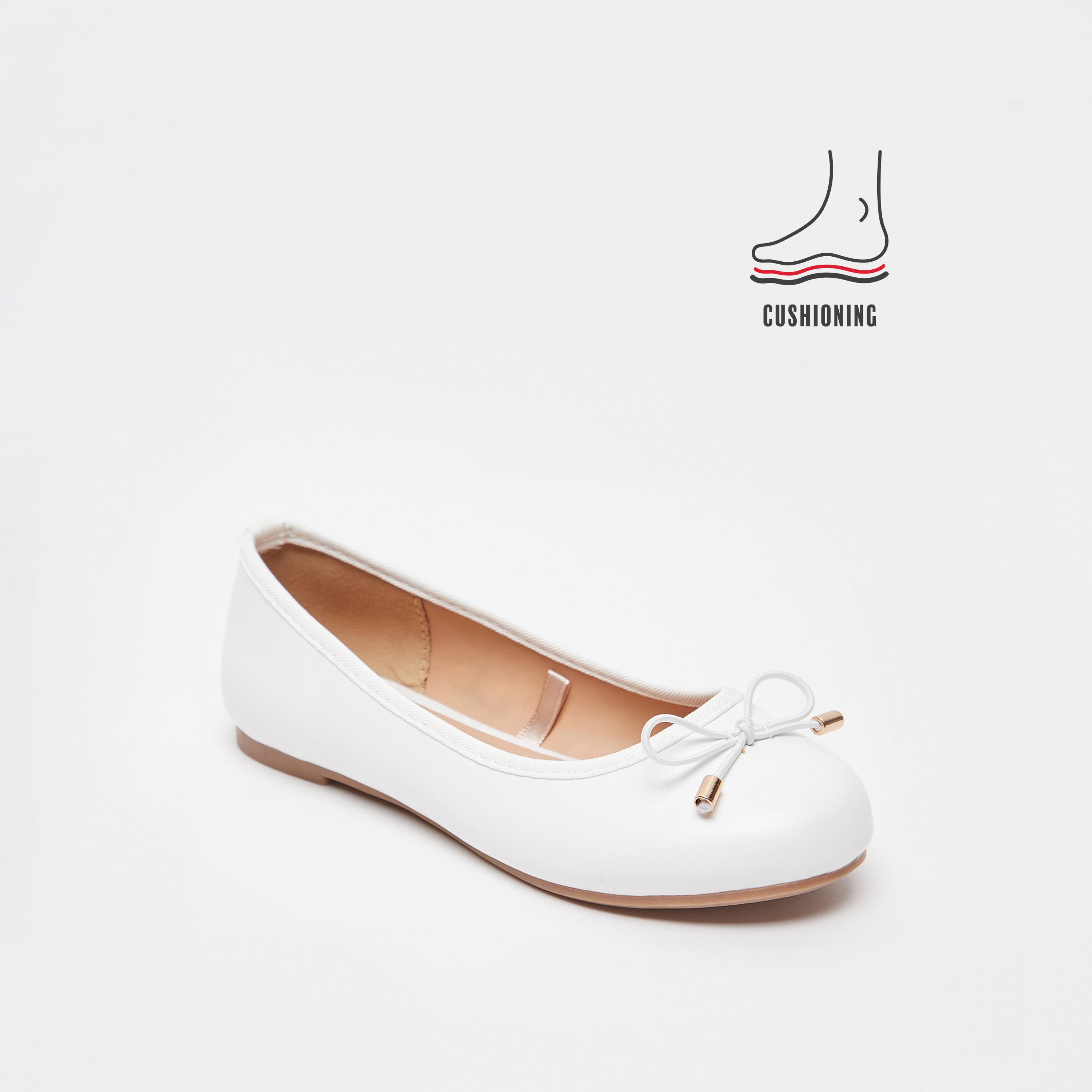 Little Missy Solid Slip-On Round Toe Ballerina Shoes with Cushioning-girls-shoes-ballerinas-image-1