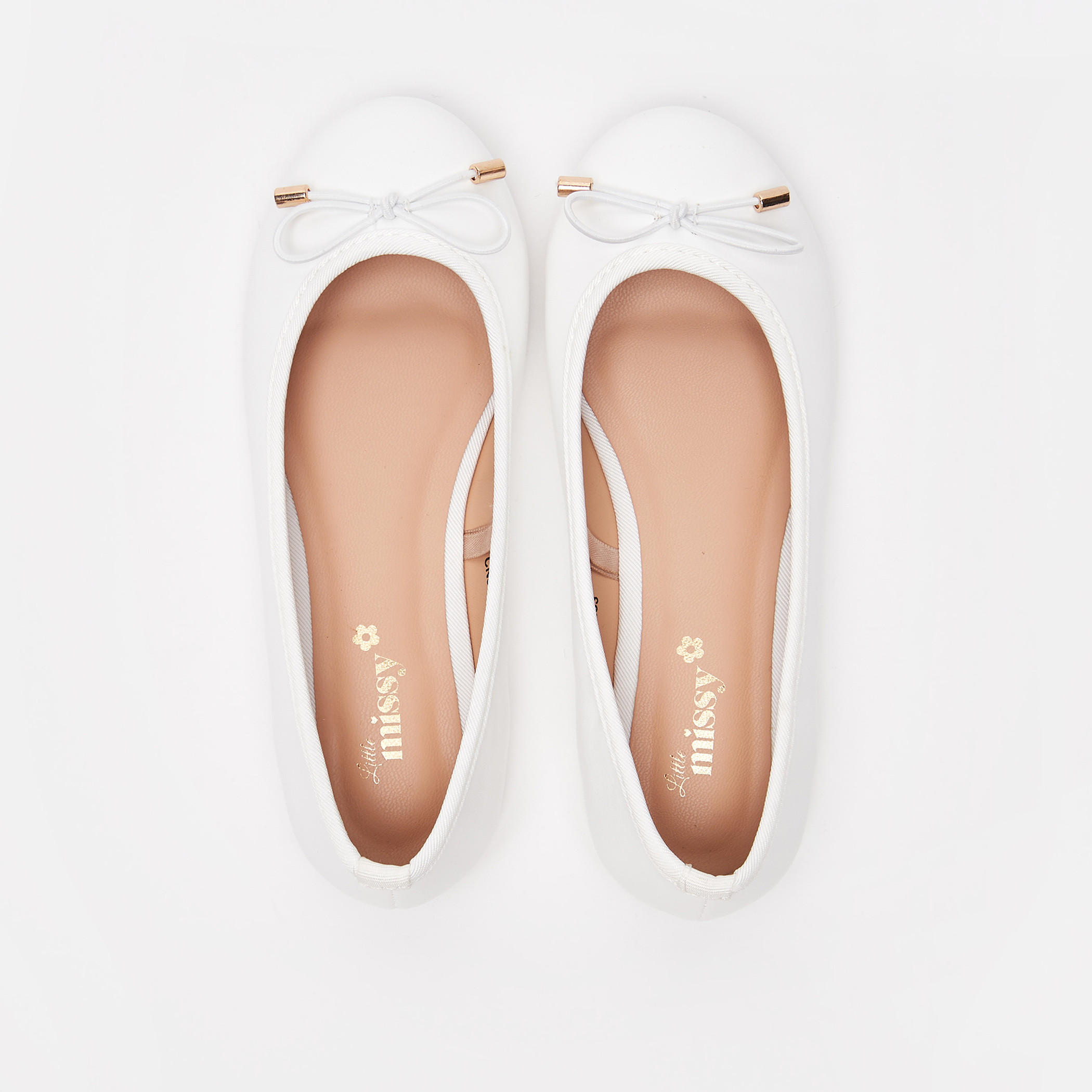Little Missy Solid Slip-On Round Toe Ballerina Shoes with Cushioning-girls-shoes-ballerinas-image-5