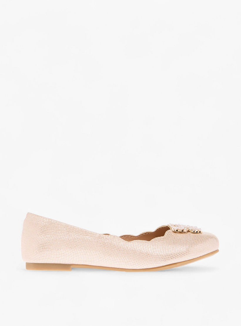 حذاء باليرينا مزين بفراشات وأطراف صدفية من ليتل ميسي-girls-shoes-ballerinas-image-3