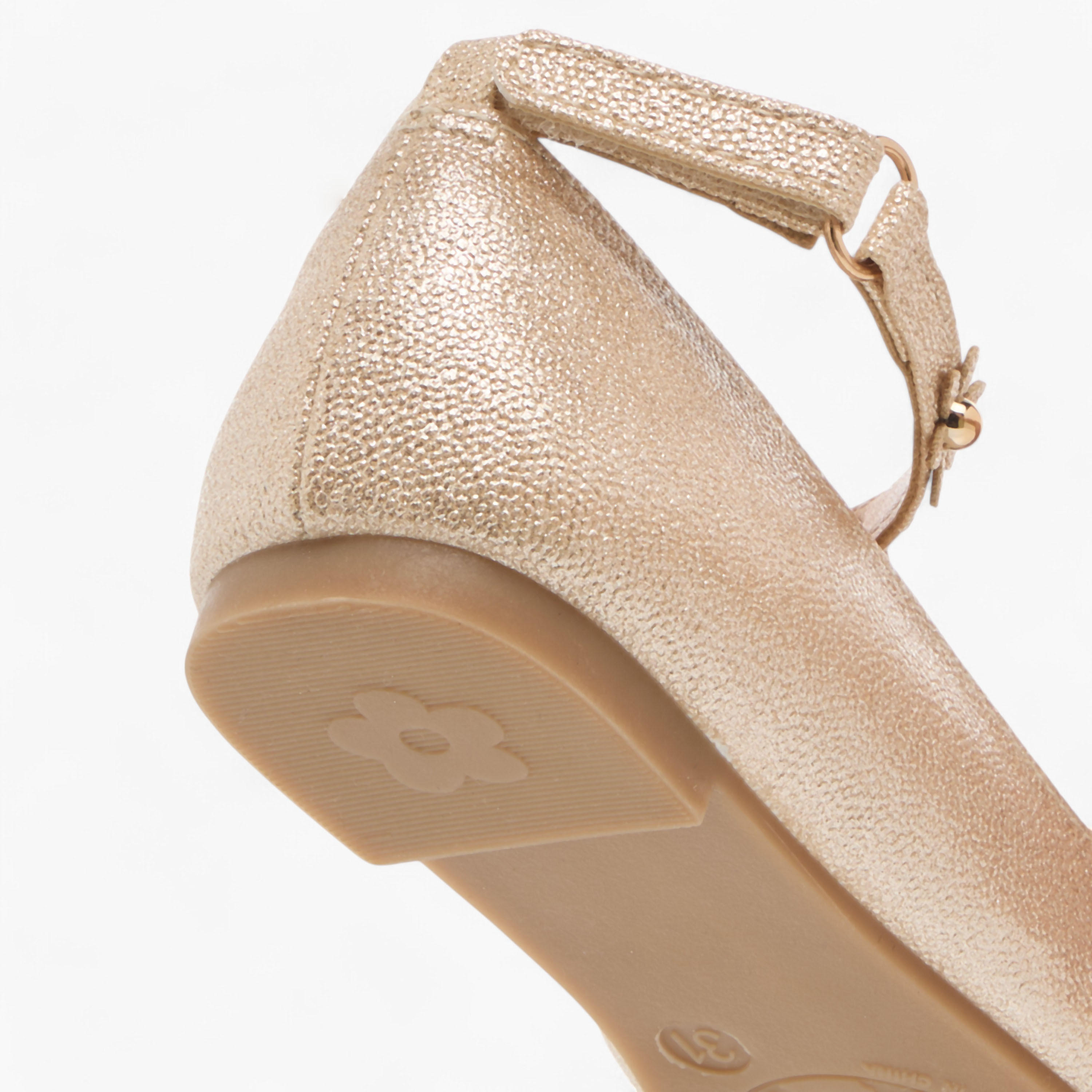 حذاء باليرينا بتزيينات زهرية وشريط إغلاق لاصق من ليتل ميسي-girls-shoes-ballerinas-image-6