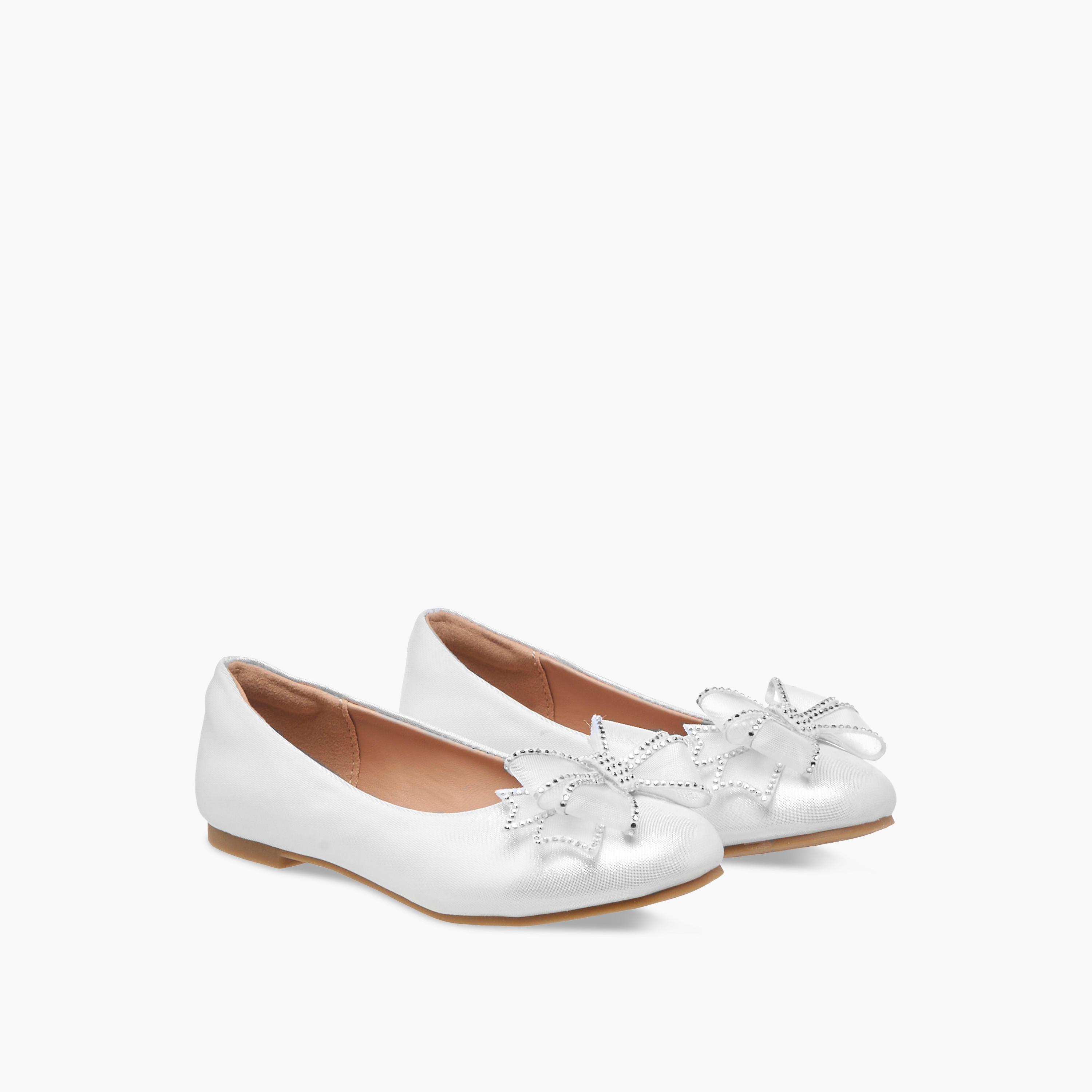 حذاء باليرينا سهل الارتداء ومزين بفوينكة للبنات من جونيورز-girls-shoes-ballerinas-image-1