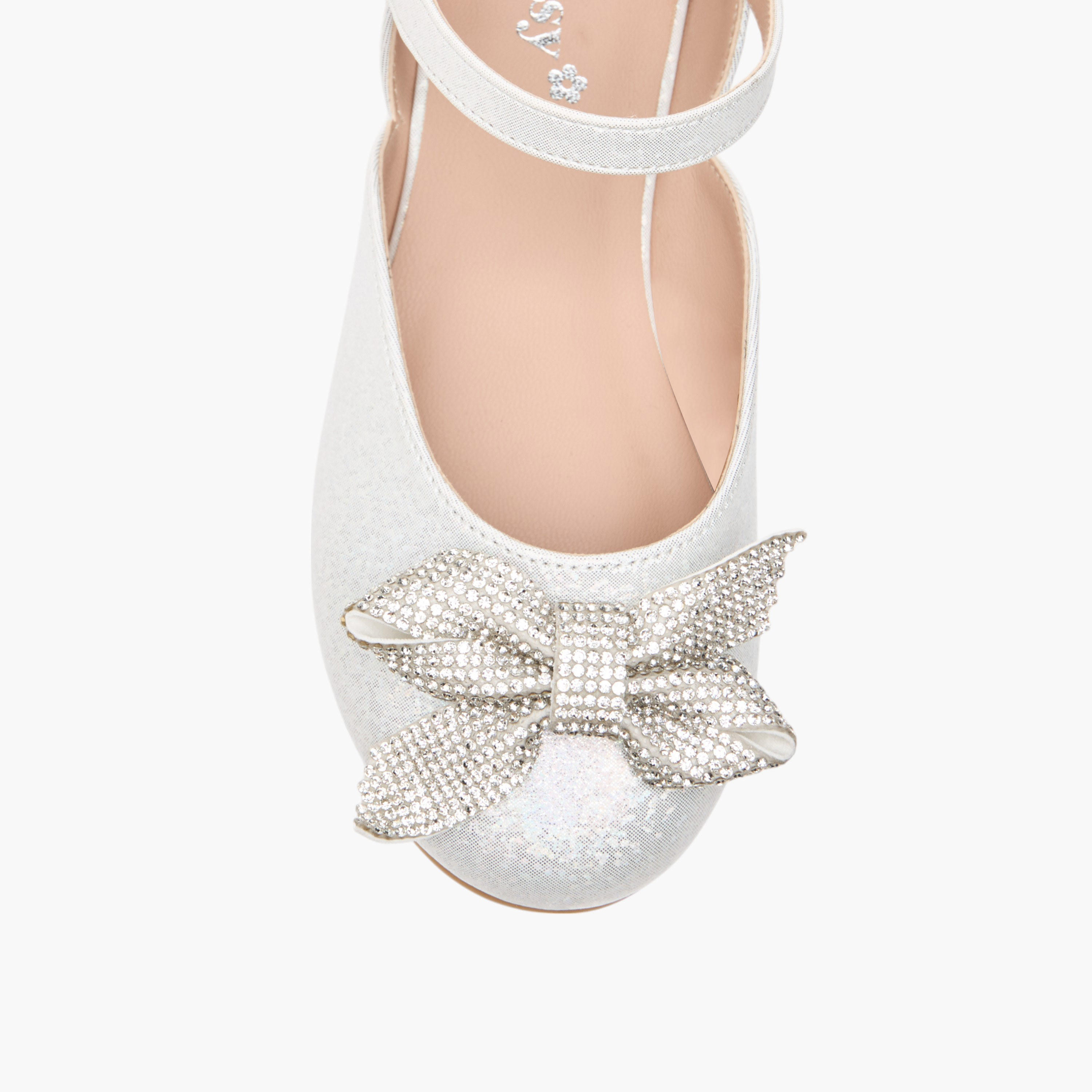 حذاء باليرينا بفيونكة مزينة وشريط إغلاق لاصق من ليتل ميسي-girls-shoes-ballerinas-image-4