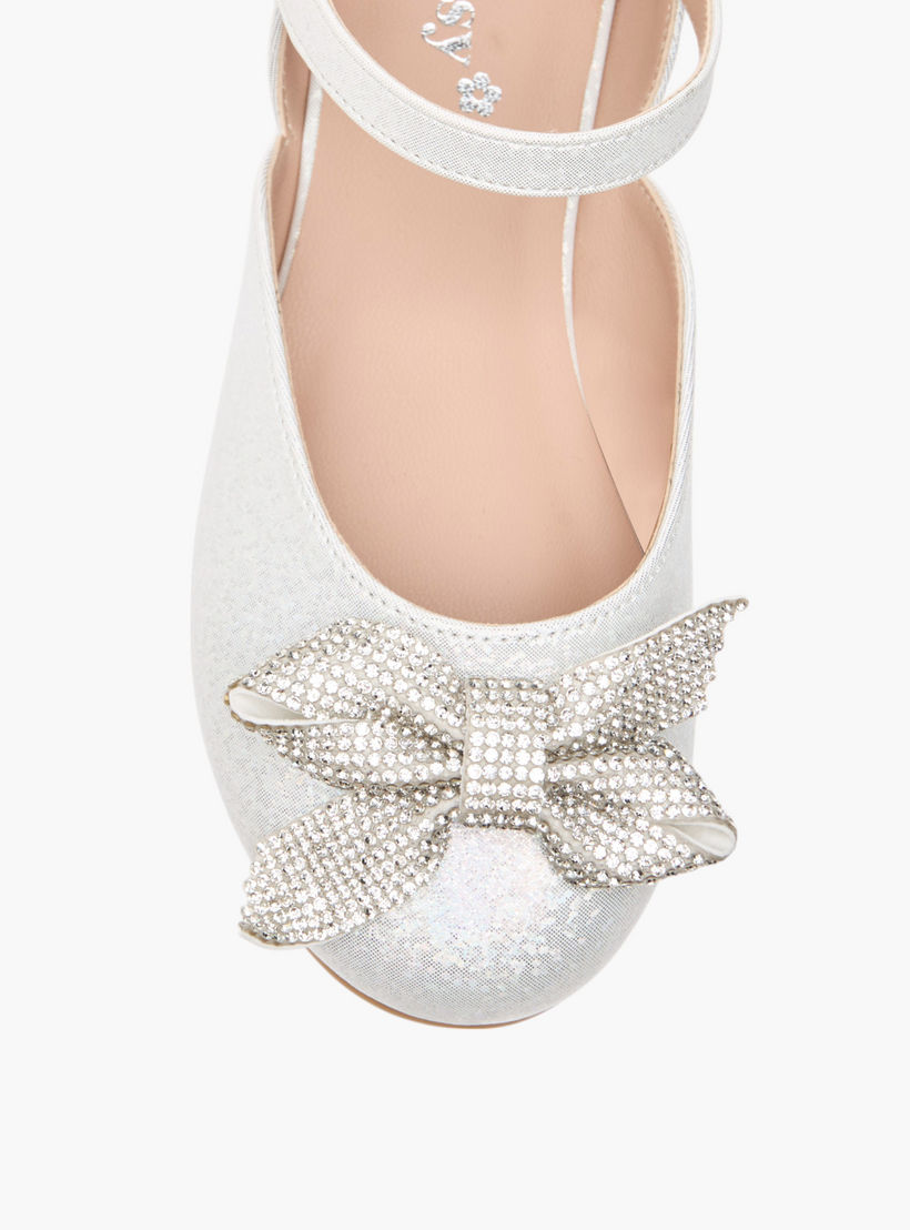 حذاء باليرينا بفيونكة مزينة وشريط إغلاق لاصق من ليتل ميسي-girls-shoes-ballerinas-image-4