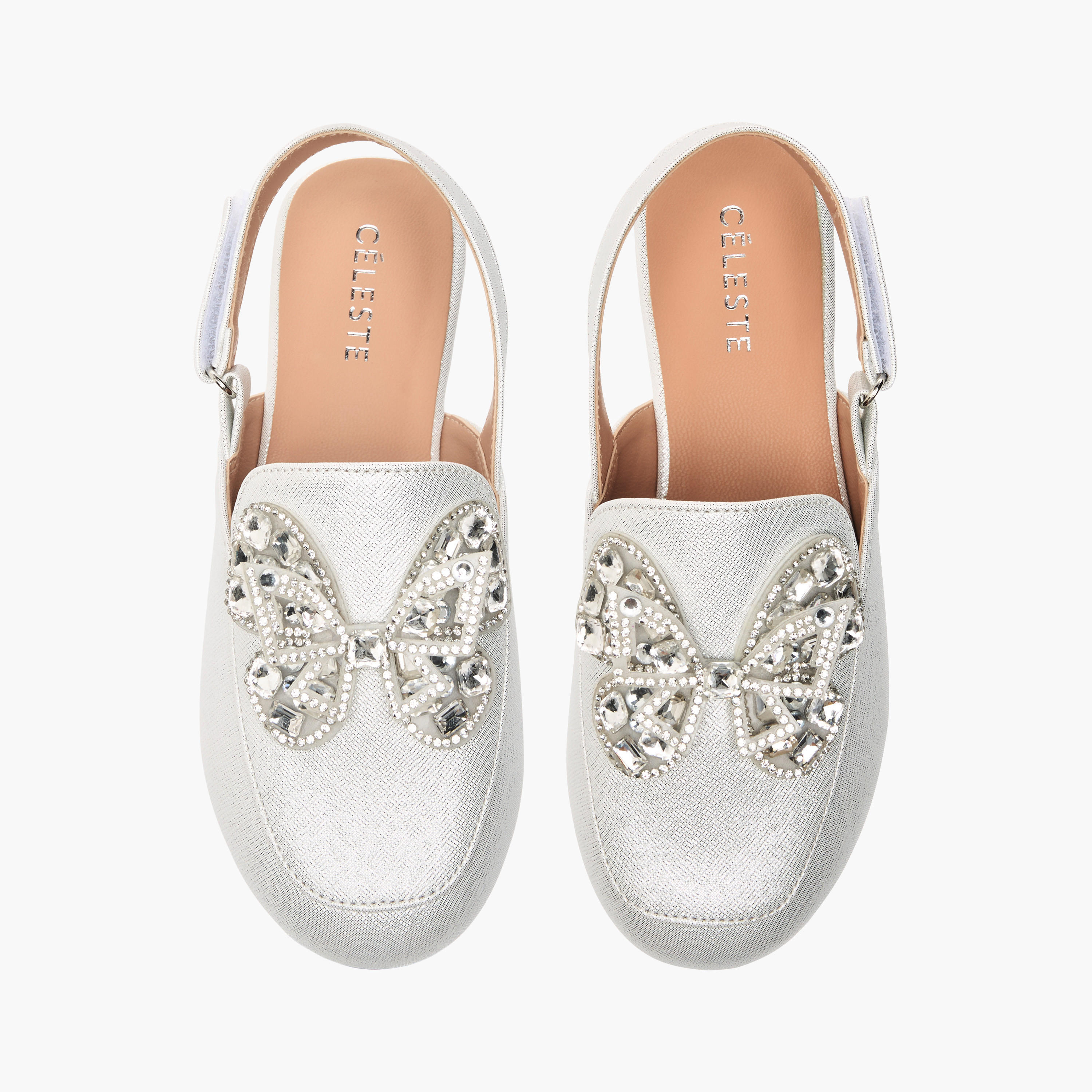 حذاء باليرينا بشريط إغلاق لاصق وتزيينات مرصّعة للبنات من سيليست-girls-shoes-sandals-image-1