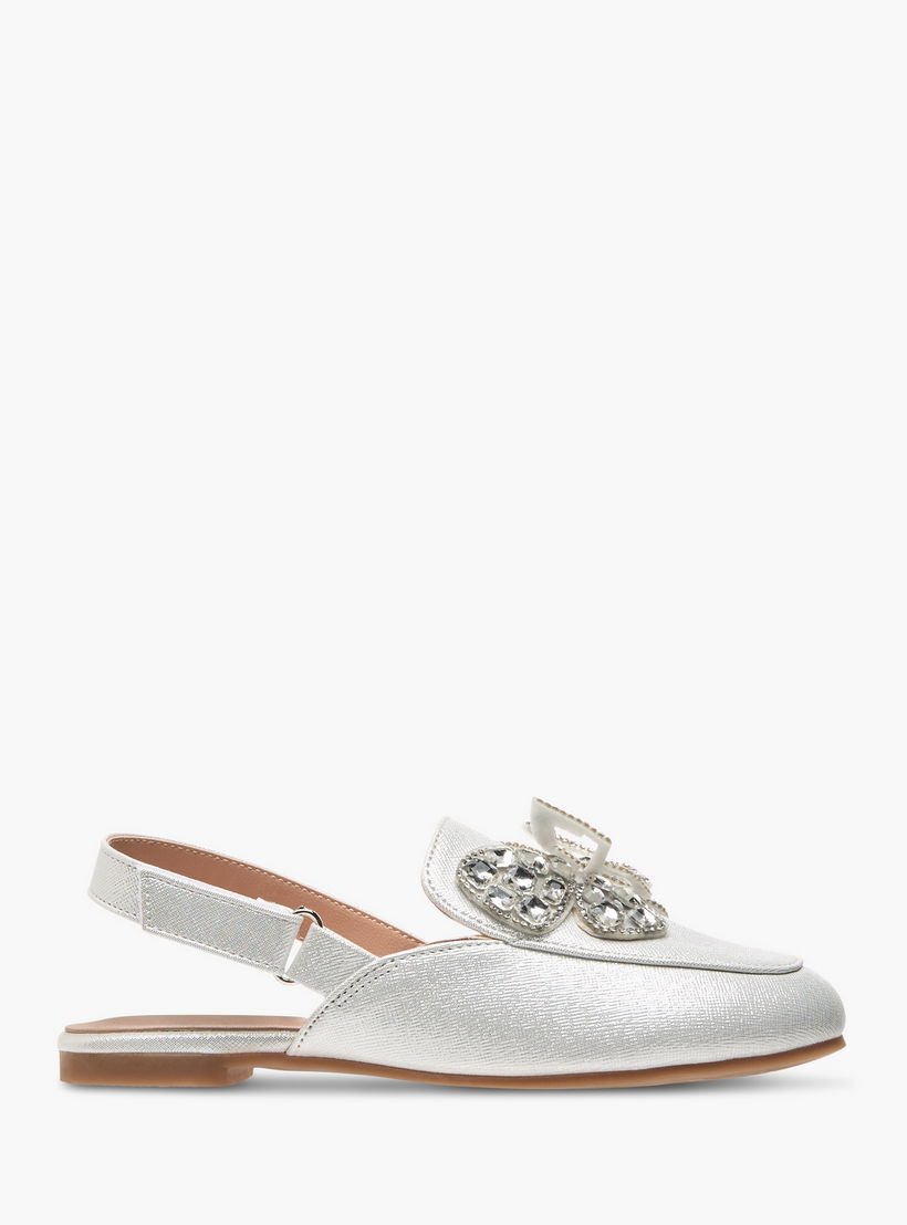 حذاء باليرينا بشريط إغلاق لاصق وتزيينات مرصّعة للبنات من سيليست-girls-shoes-sandals-image-2