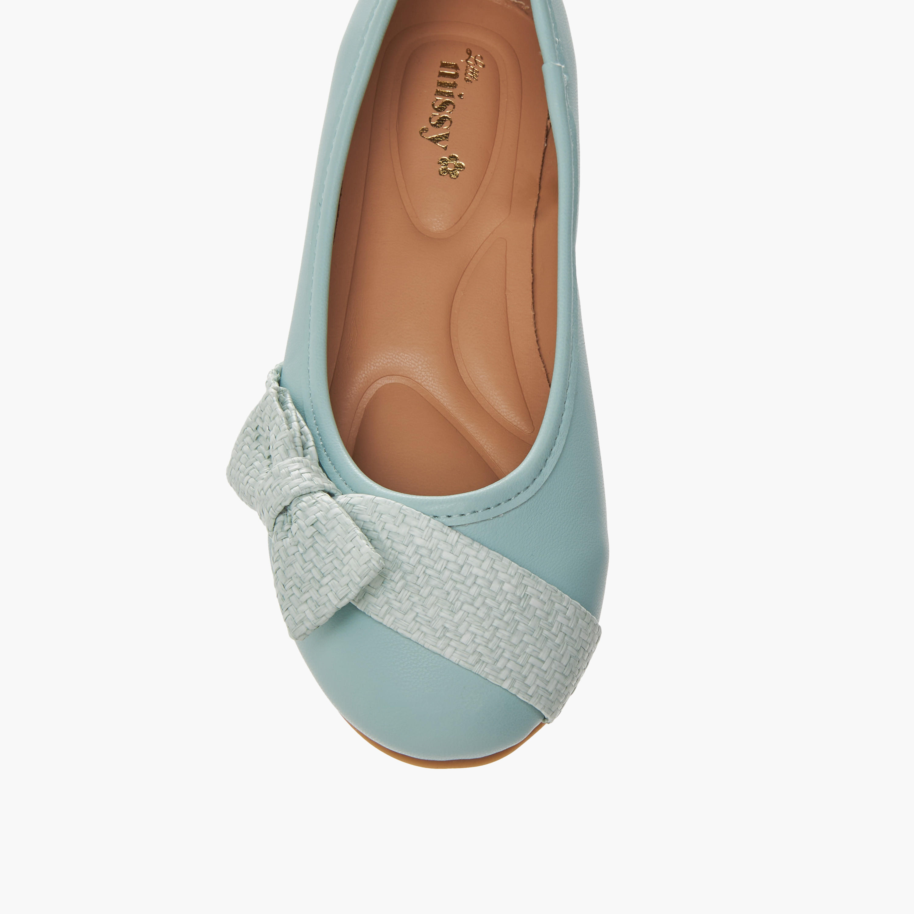 Little Missy Bow Accent Slip-On Ballerina Shoes-girls-shoes-ballerinas-image-4