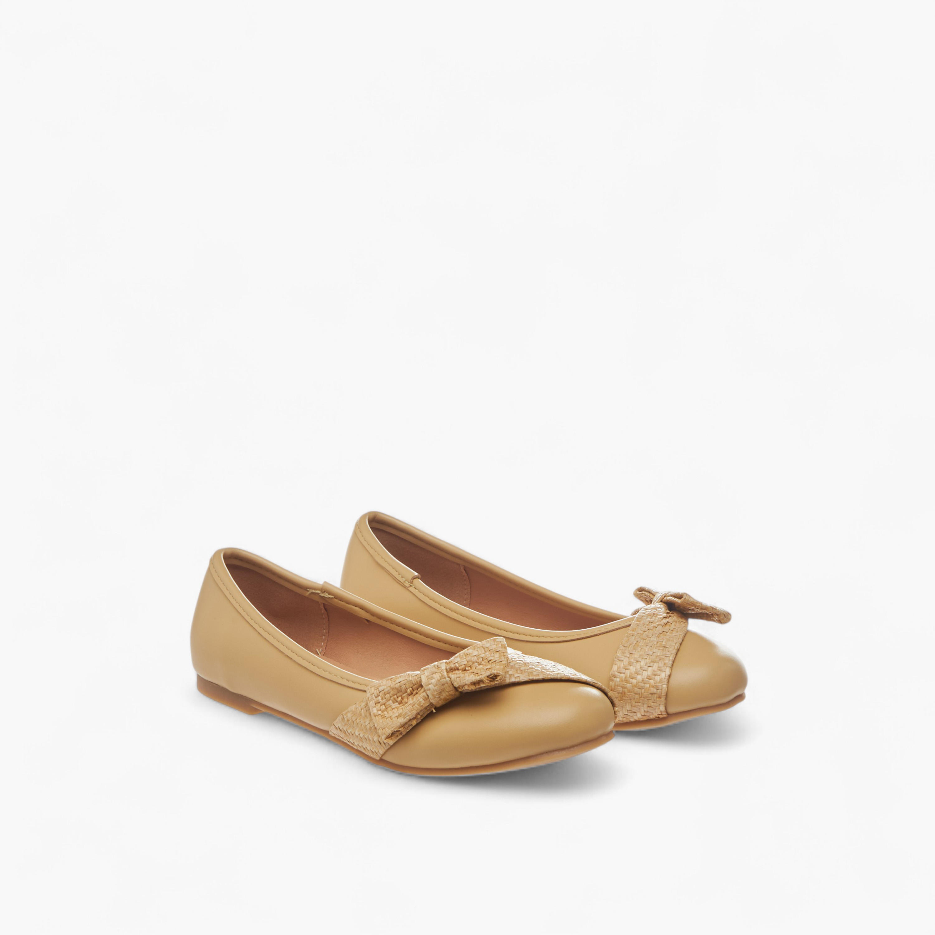 Little Missy Bow Accent Slip-On Ballerina Shoes-girls-shoes-ballerinas-image-1