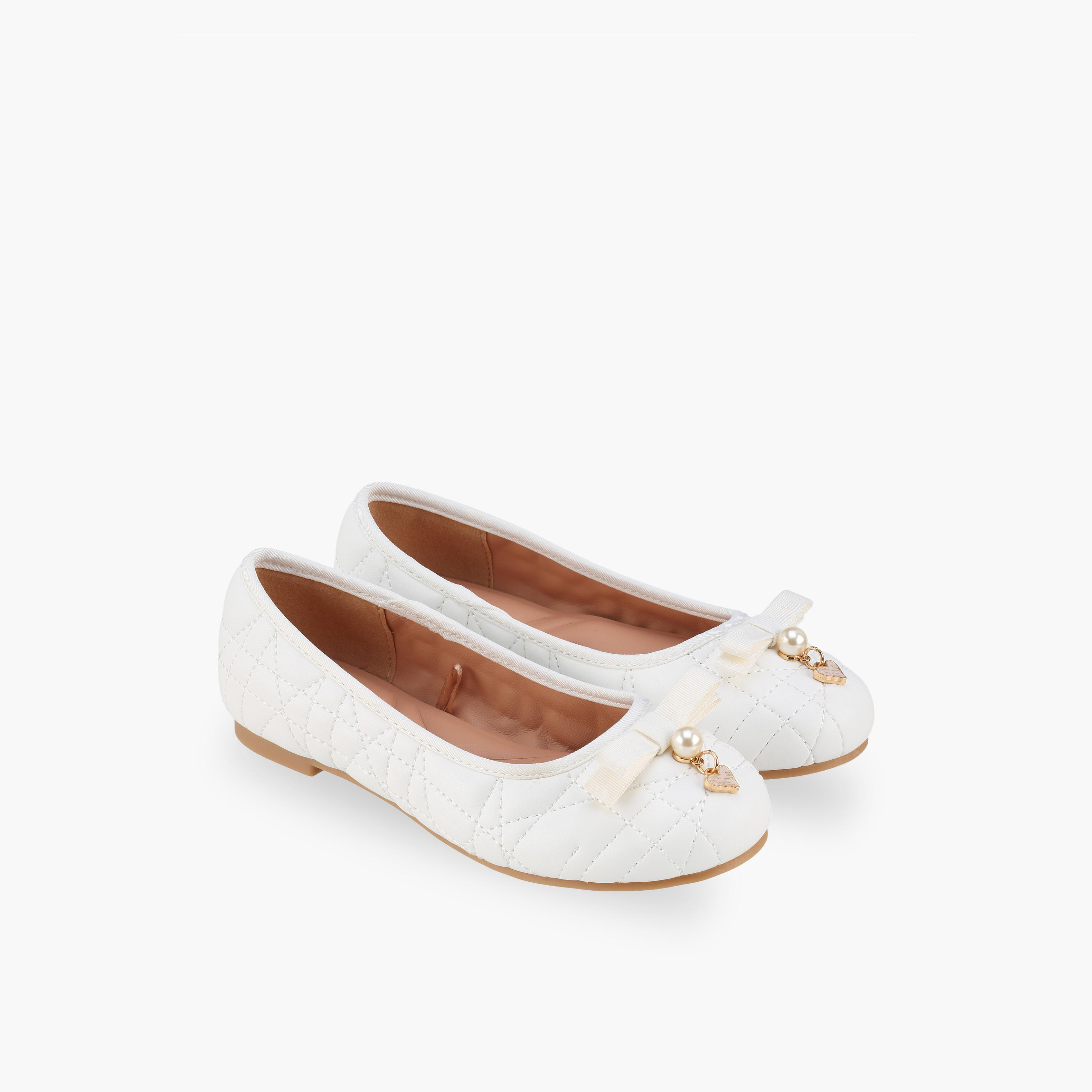 Little Missy Girls Quilted Ballerina Shoes-girls-shoes-ballerinas-image-1