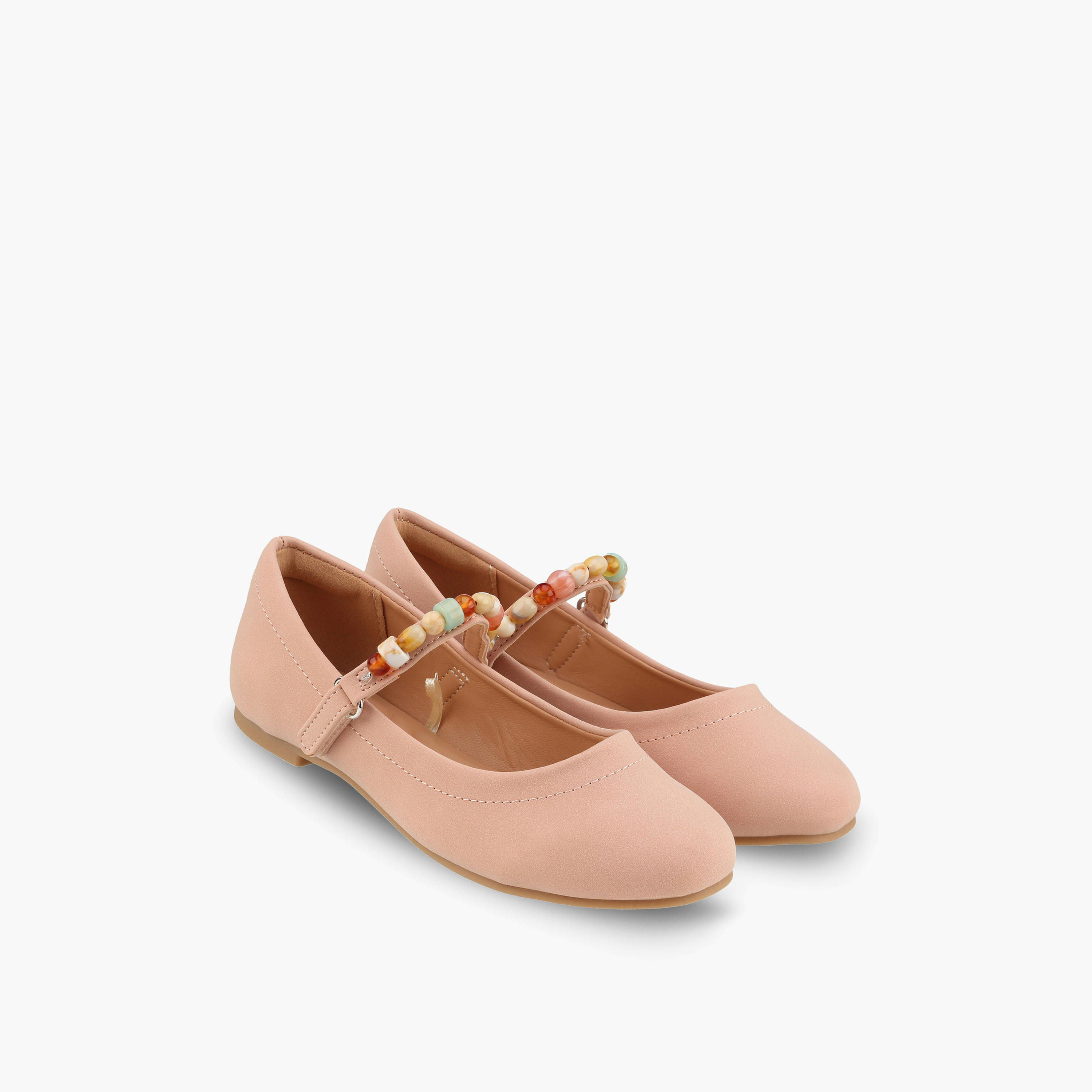 حذاء ماري جين مزين بالخرز للبنات من ليتل ميسي-girls-shoes-maryjanes-image-1