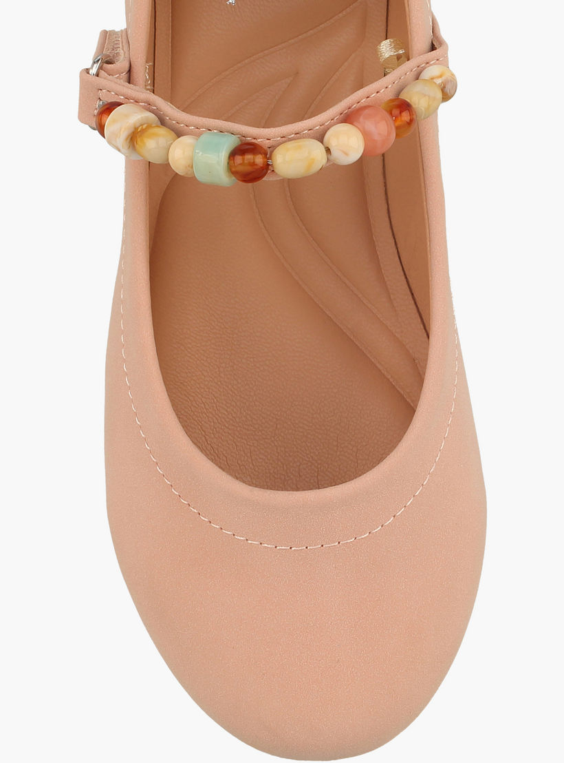 حذاء ماري جين مزين بالخرز للبنات من ليتل ميسي-girls-shoes-maryjanes-image-4