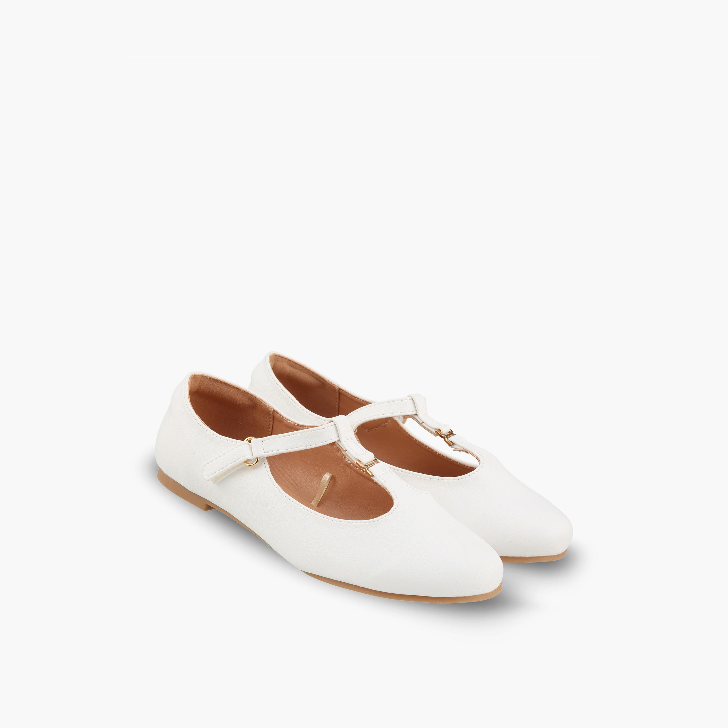 Little Missy Girls Metallic Accent Mary Jane Shoes-girls-shoes-ballerinas-image-1