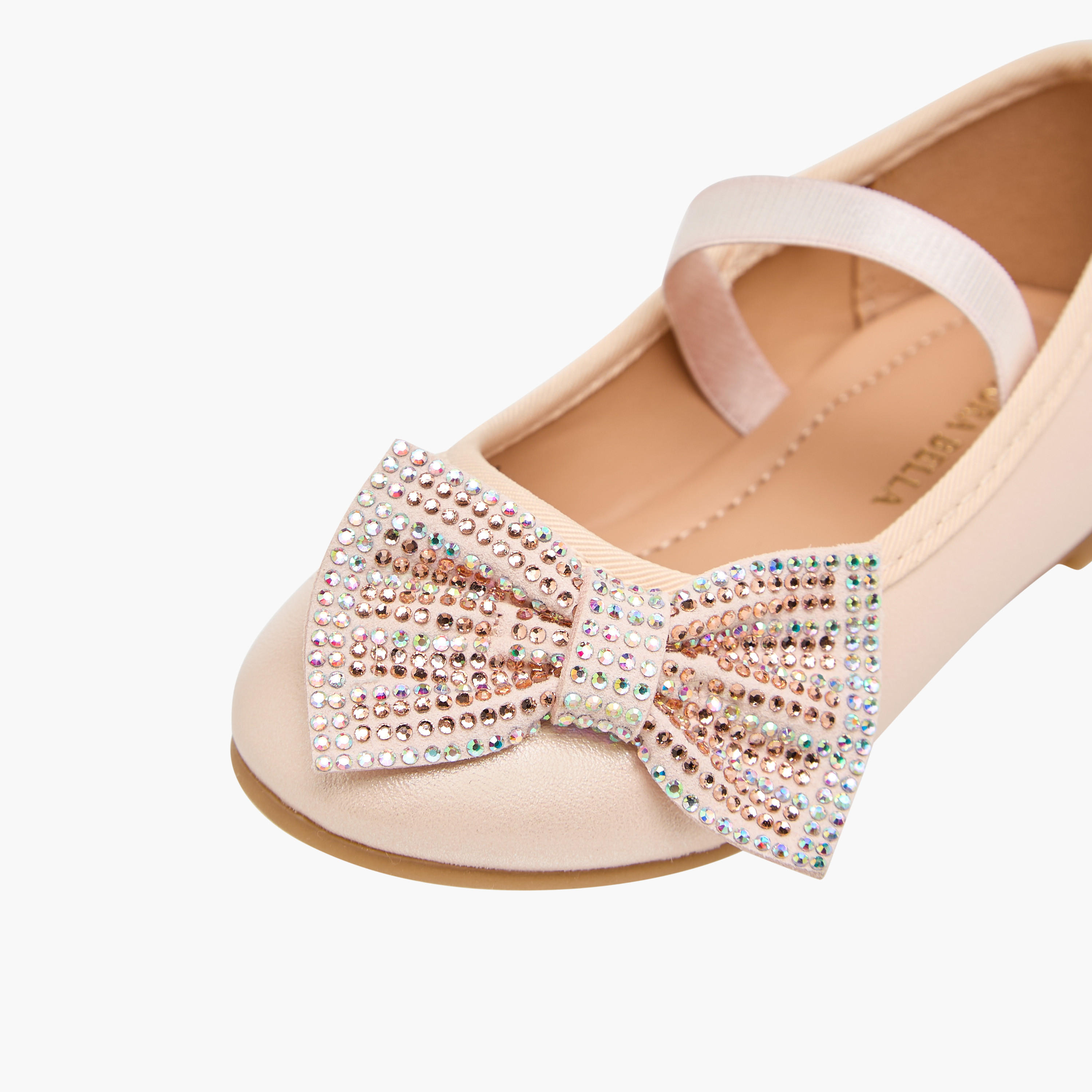 حذاء باليرينا مزين بفيونكة بحزام مطاطي من فلورا بيلا-girls-shoes-ballerinas-image-6