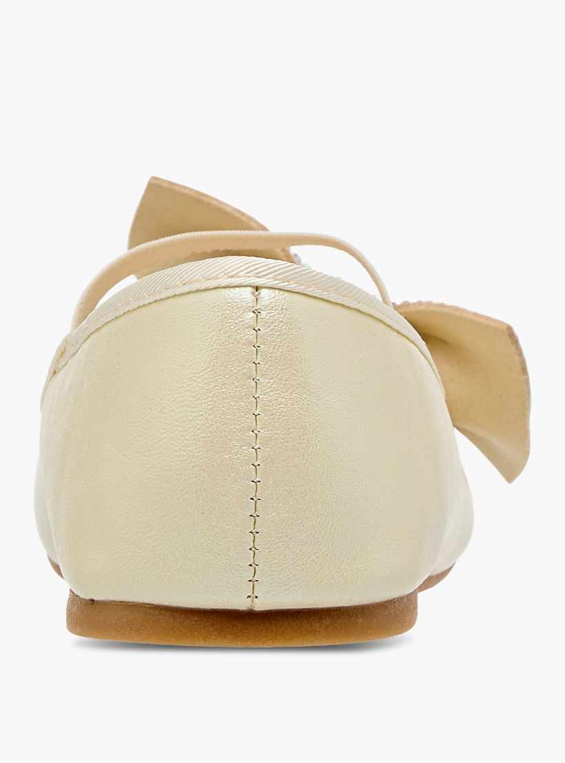 Flora Bella Bow Embellished Ballerina Shoes with Elasticated Strap-girls-shoes-ballerinas-image-5
