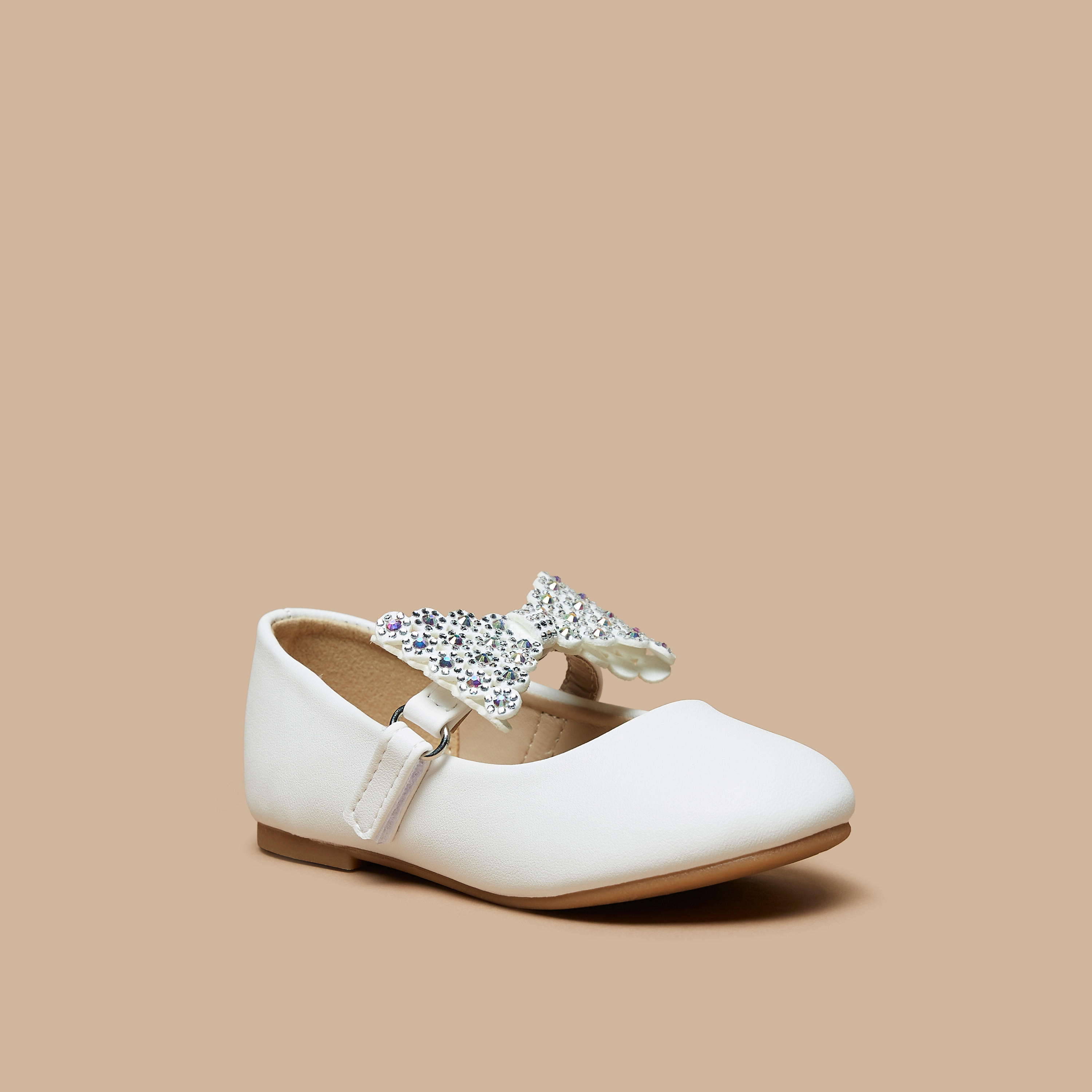 Flora Bella Embellished Bow Applique Ballerina Shoes-girls-shoes-maryjanes-image-1