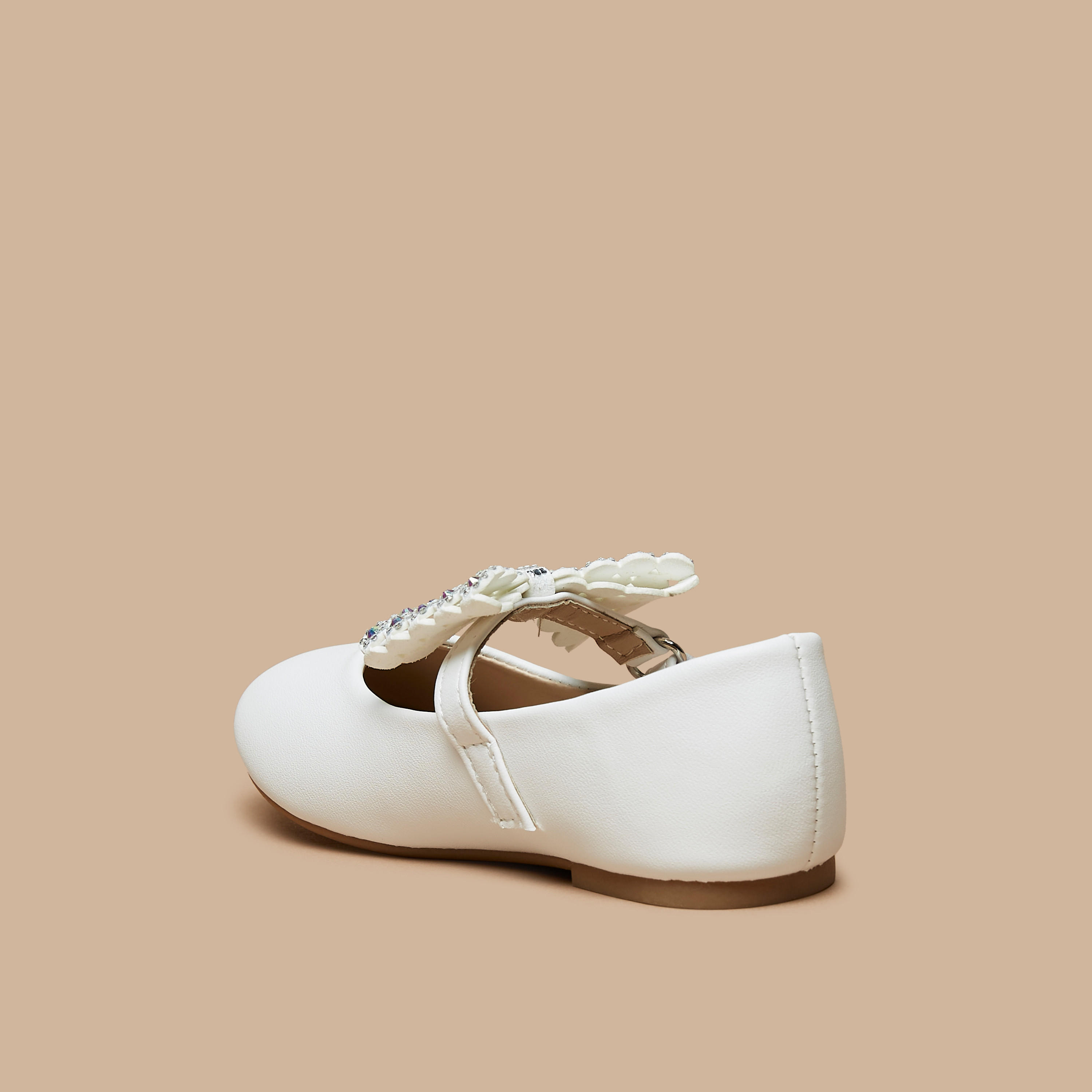 Flora Bella Embellished Bow Applique Ballerina Shoes-girls-shoes-maryjanes-image-2