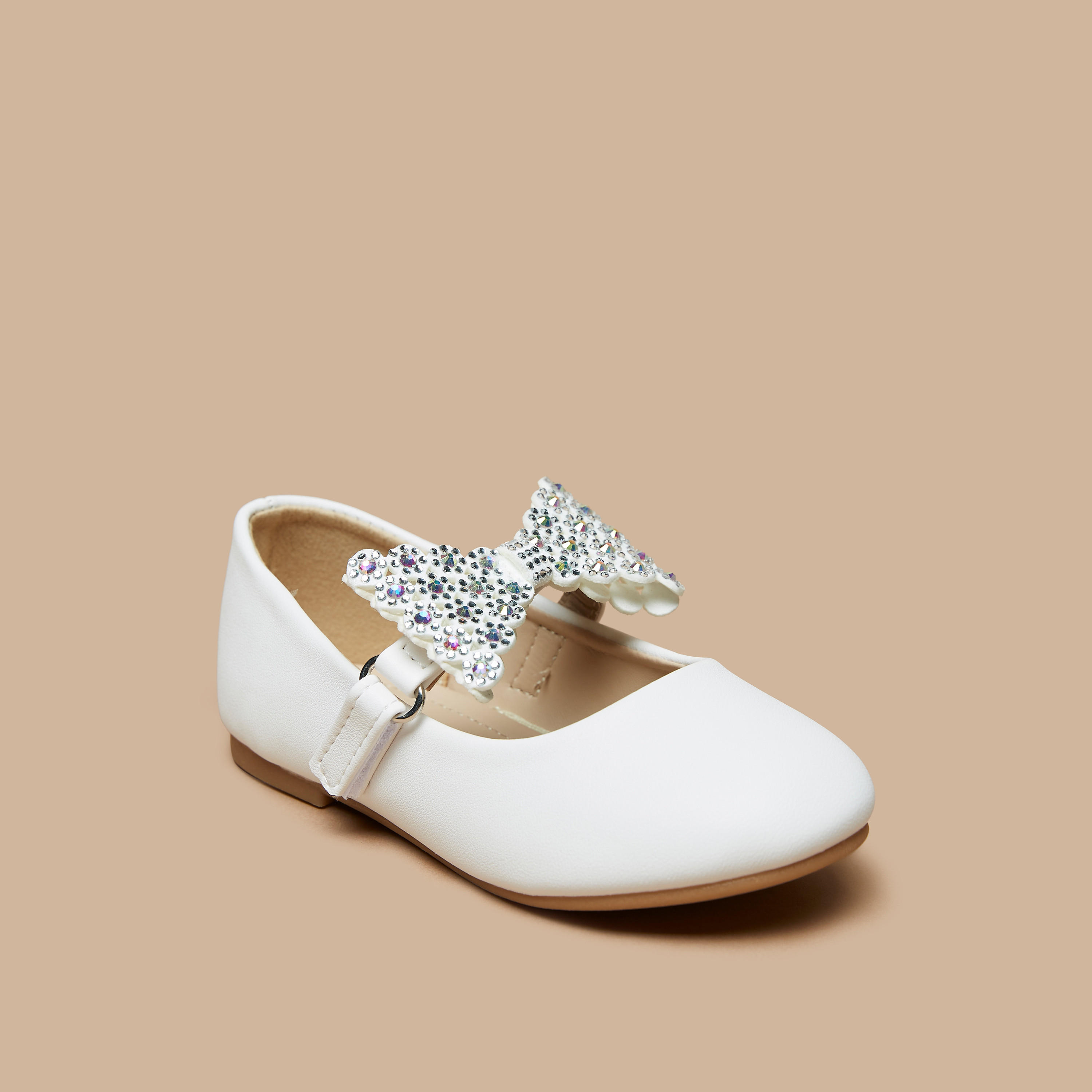 Flora Bella Embellished Bow Applique Ballerina Shoes-girls-shoes-maryjanes-image-4