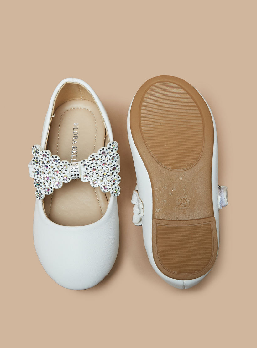 Flora Bella Embellished Bow Applique Ballerina Shoes-girls-shoes-maryjanes-image-5