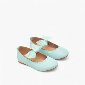 حذاء باليرينا بتفاصيل فيونكة وحزام مطاطي من فلورا بيلا-girls-shoes-ballerinas-image-1