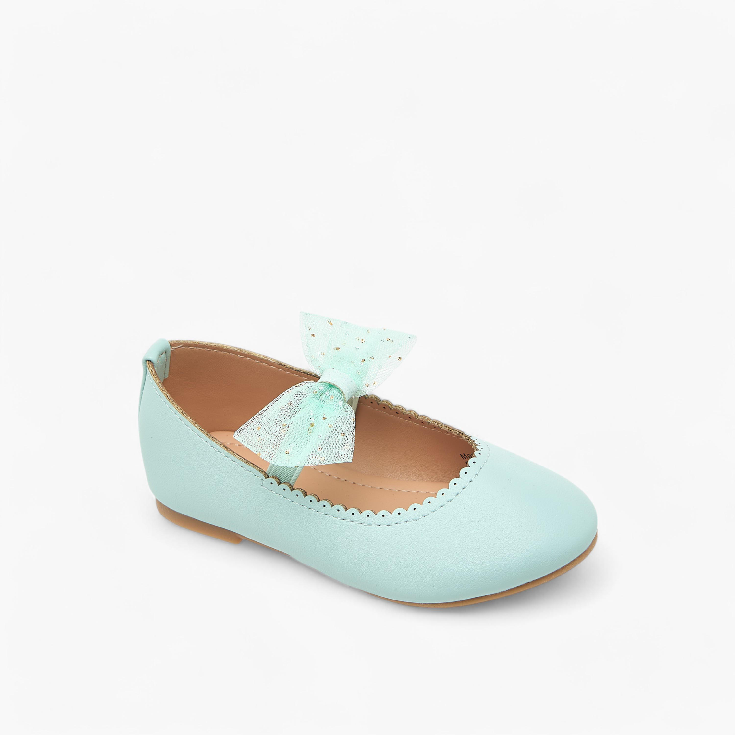 حذاء باليرينا بتفاصيل فيونكة وحزام مطاطي من فلورا بيلا-girls-shoes-ballerinas-image-2