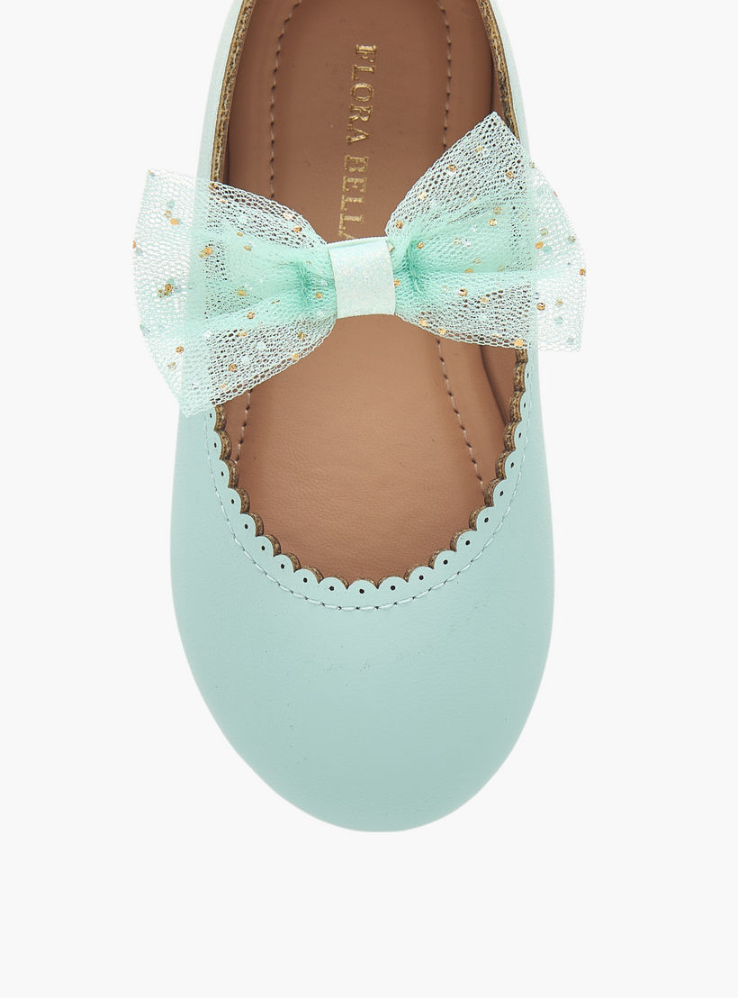 حذاء باليرينا بتفاصيل فيونكة وحزام مطاطي من فلورا بيلا-girls-shoes-ballerinas-image-4