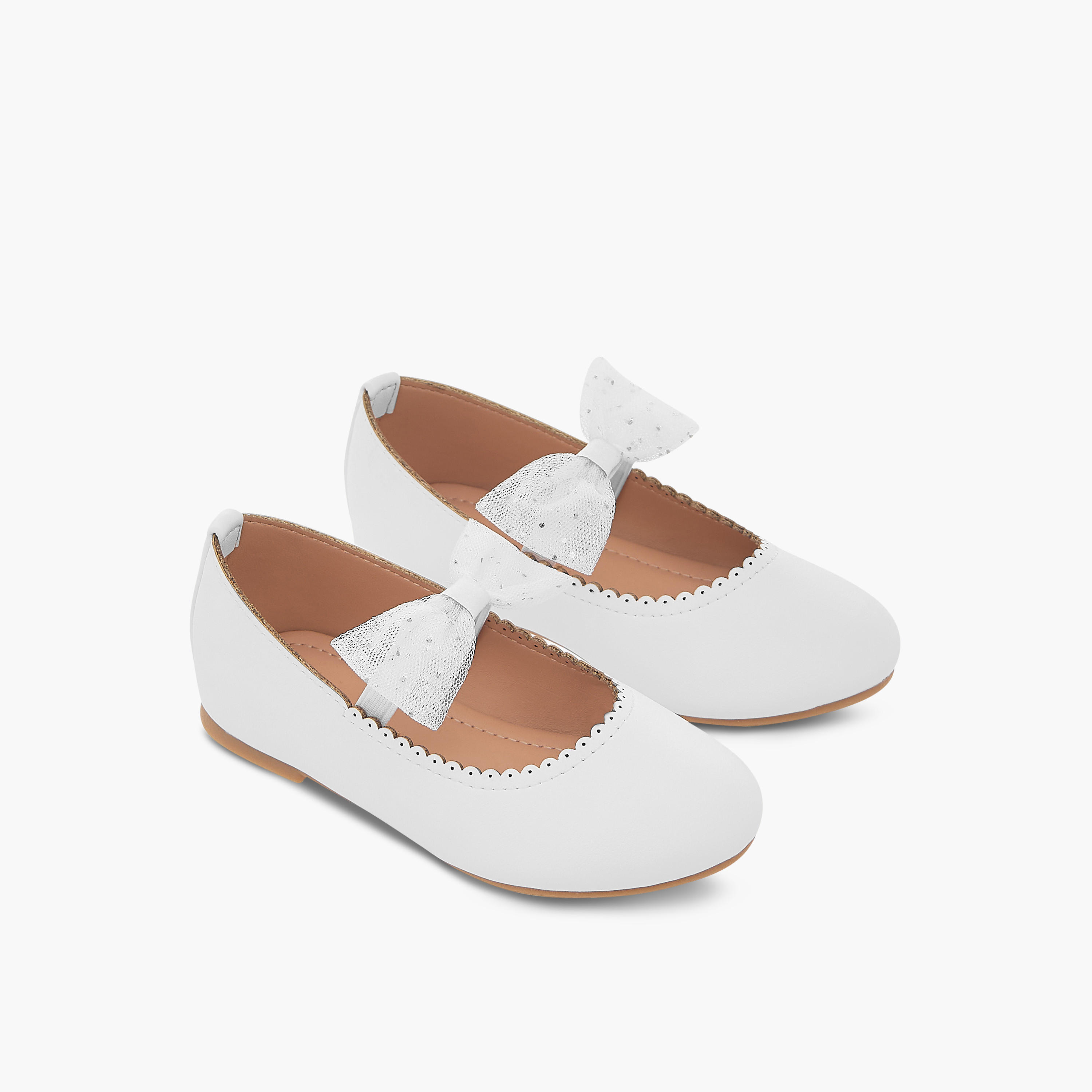 حذاء باليرينا بتفاصيل فيونكة وحزام مطاطي من فلورا بيلا-girls-shoes-ballerinas-image-1