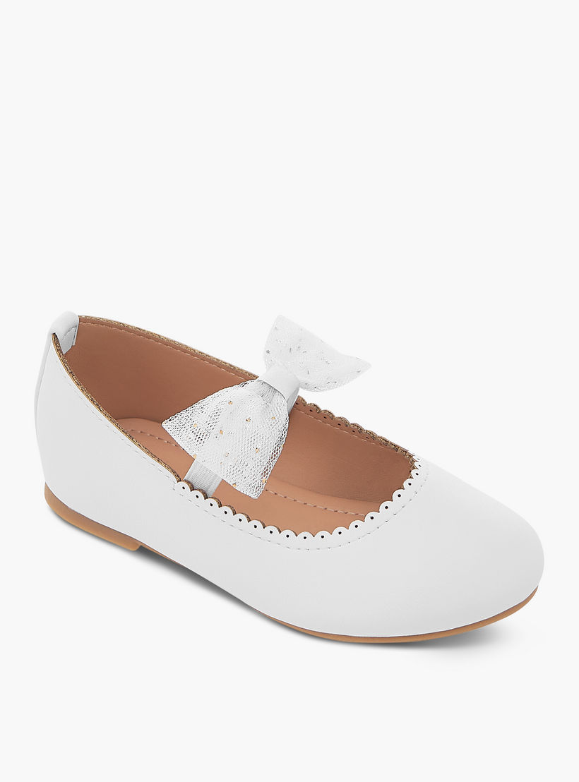 حذاء باليرينا بتفاصيل فيونكة وحزام مطاطي من فلورا بيلا-girls-shoes-ballerinas-image-2