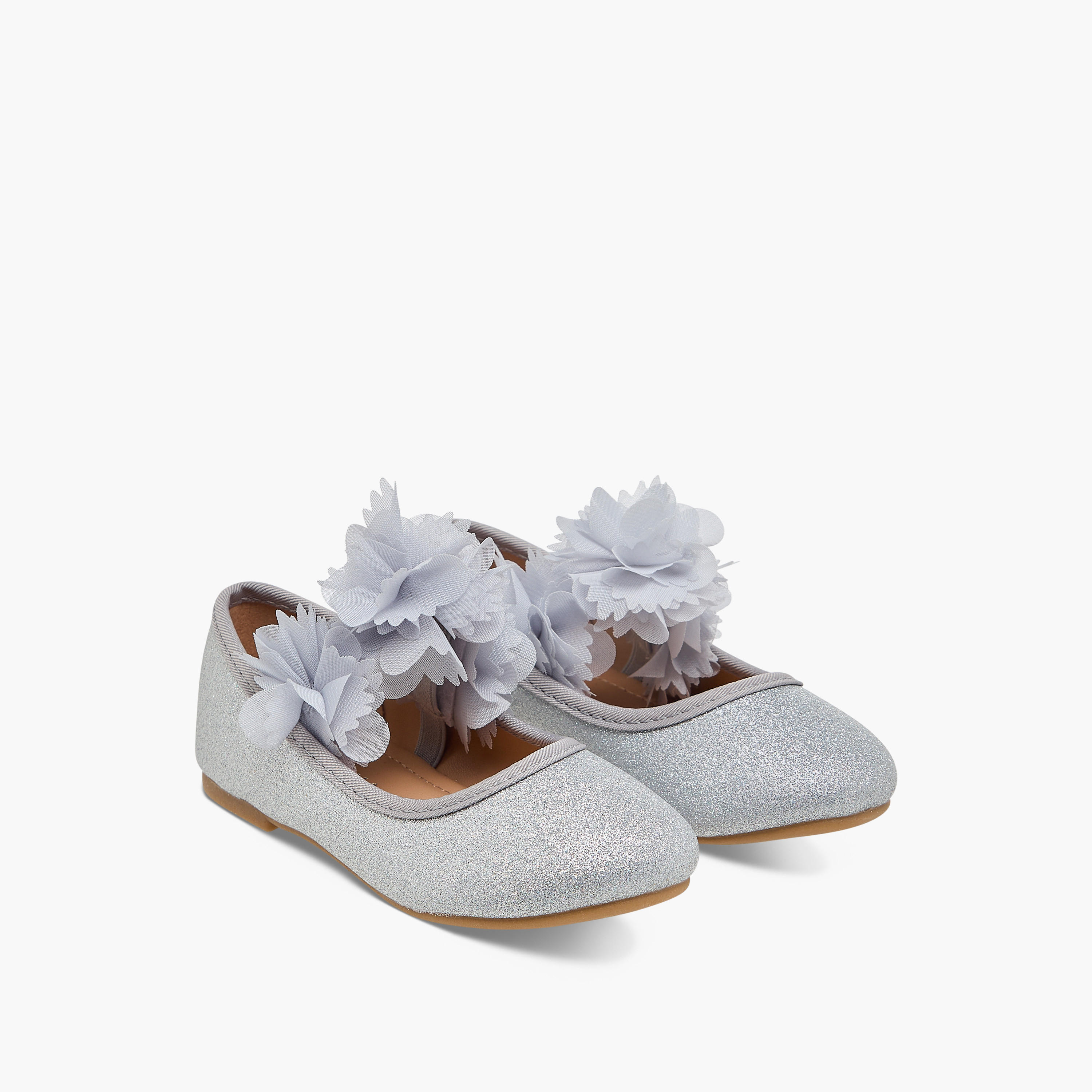 Flora Bella Embellished Ballerina Shoes with Elasticated Strap-girls-shoes-maryjanes-image-1