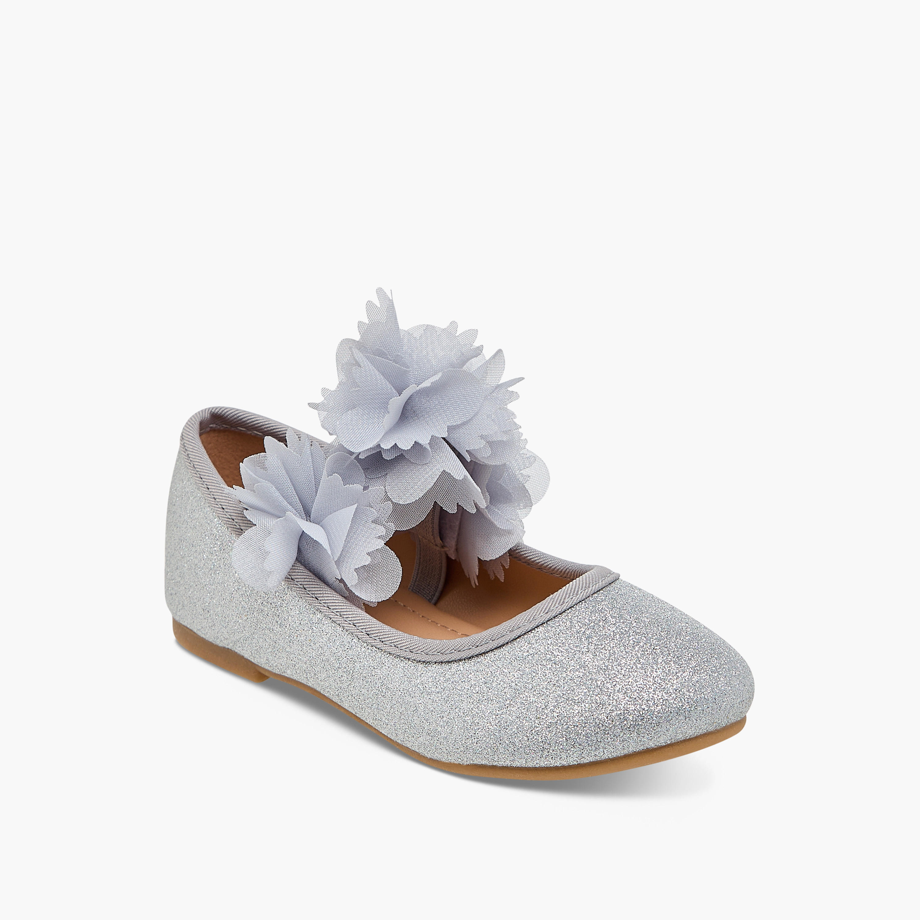Flora Bella Embellished Ballerina Shoes with Elasticated Strap-girls-shoes-maryjanes-image-2