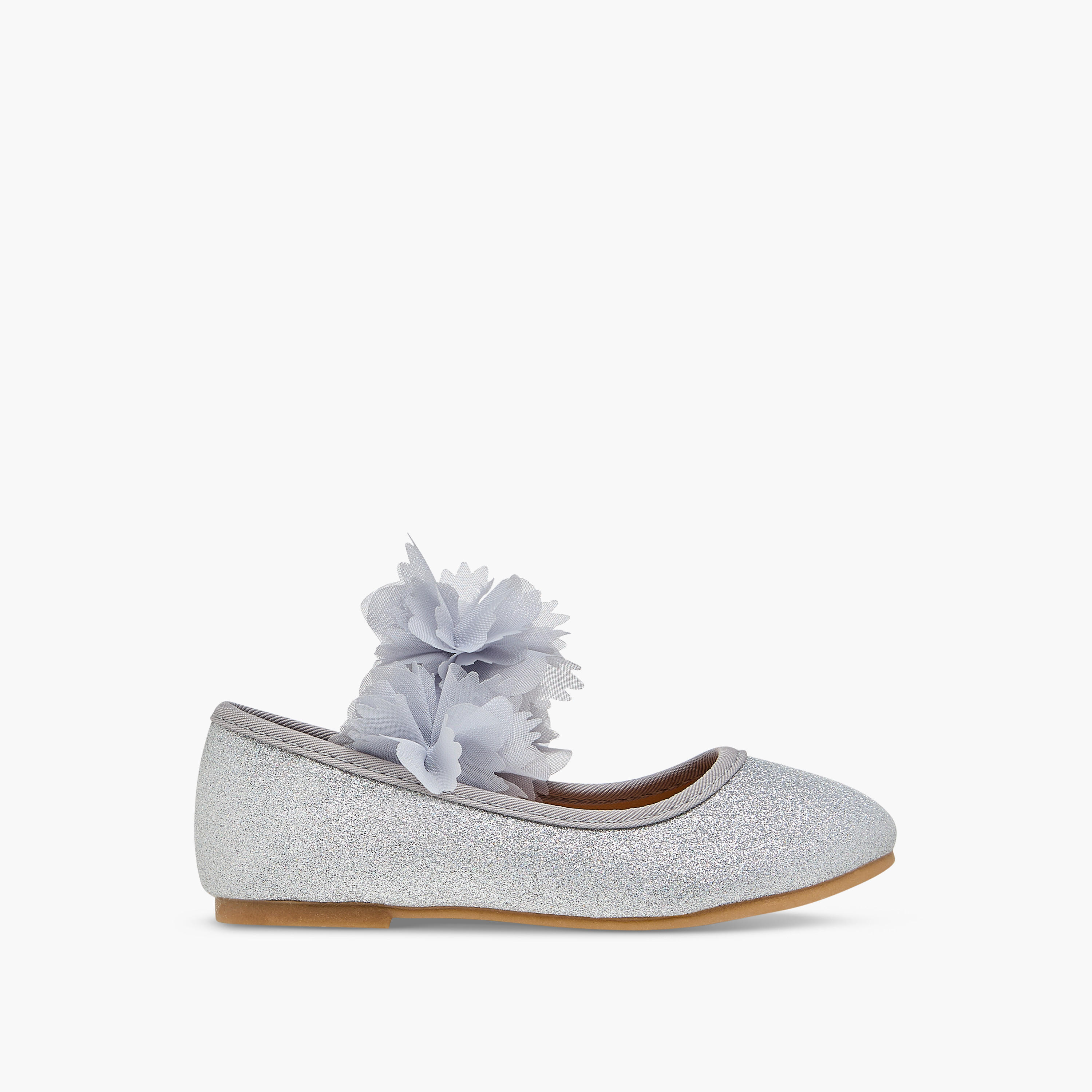 Flora Bella Embellished Ballerina Shoes with Elasticated Strap-girls-shoes-maryjanes-image-3
