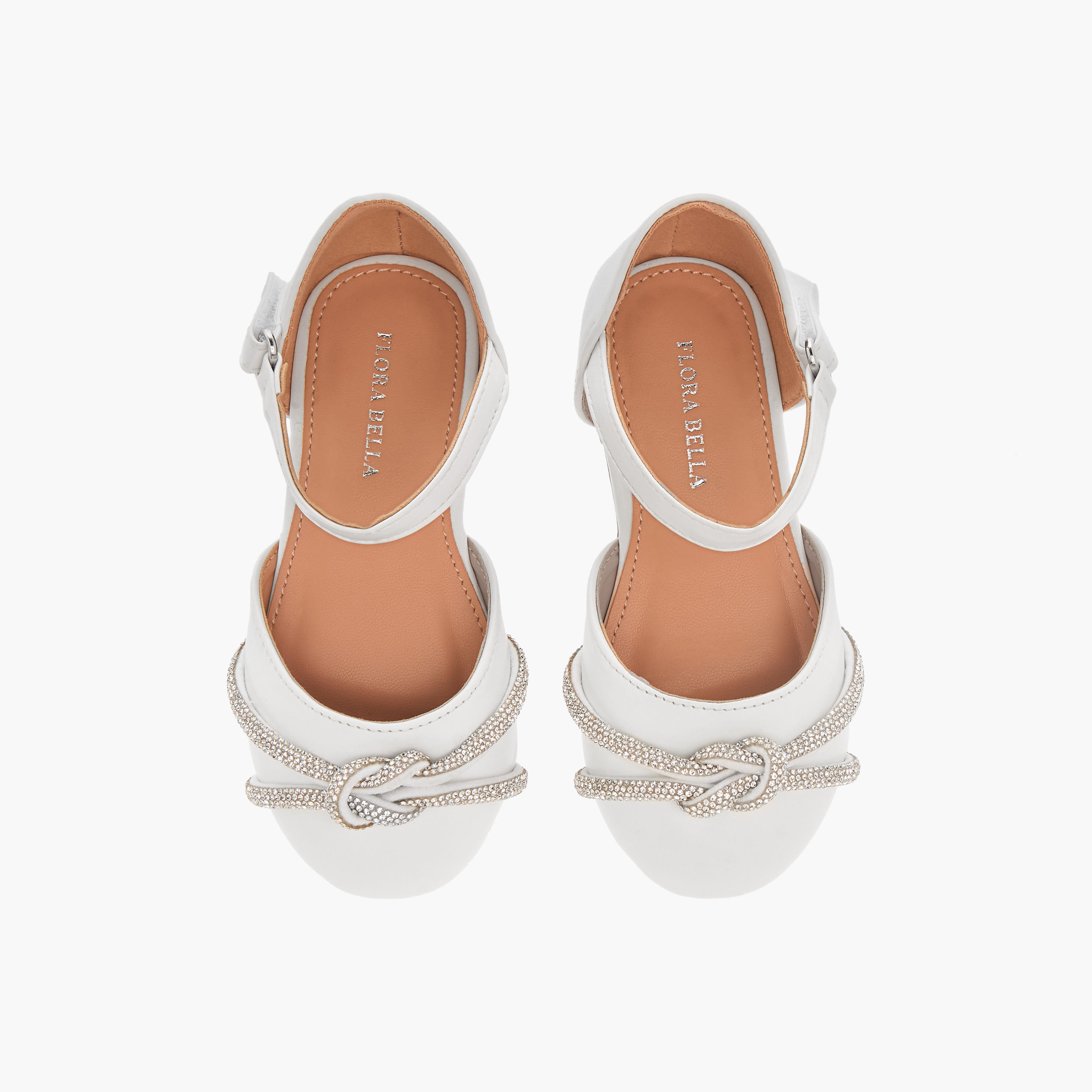 Flora Bella Embellished Ballerina Shoes with Hook and Loop Closure-girls-shoes-ballerinas-image-1