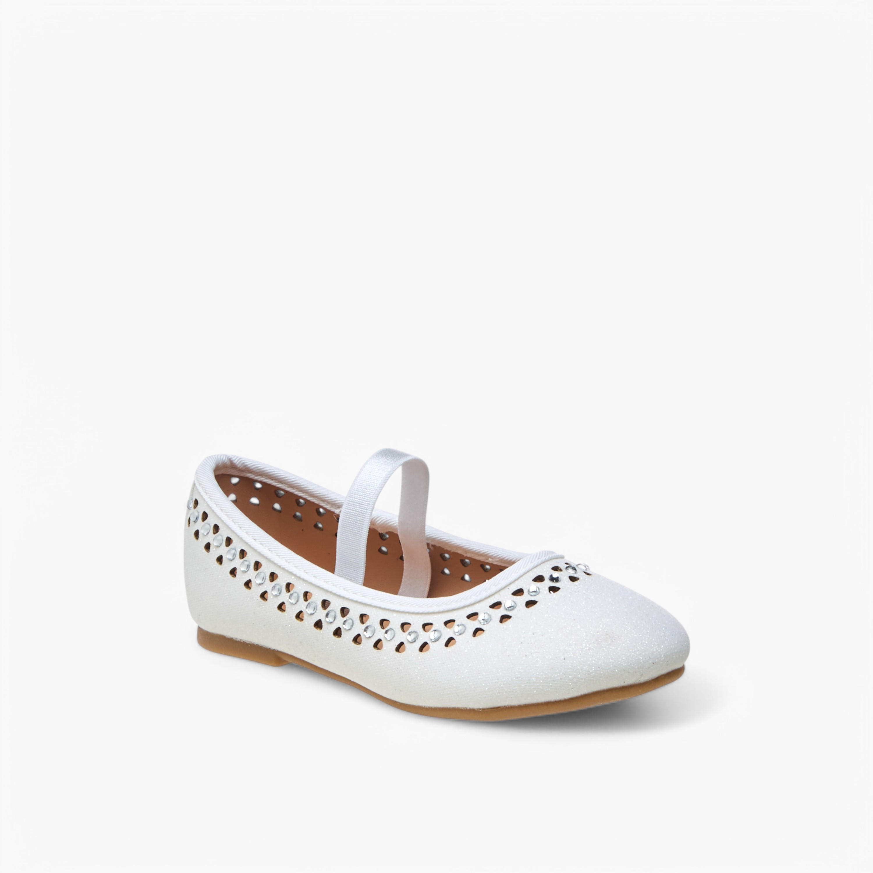 Flora Bella Embellished Ballerina Shoes with Elastic Closure-girls-shoes-ballerinas-image-2