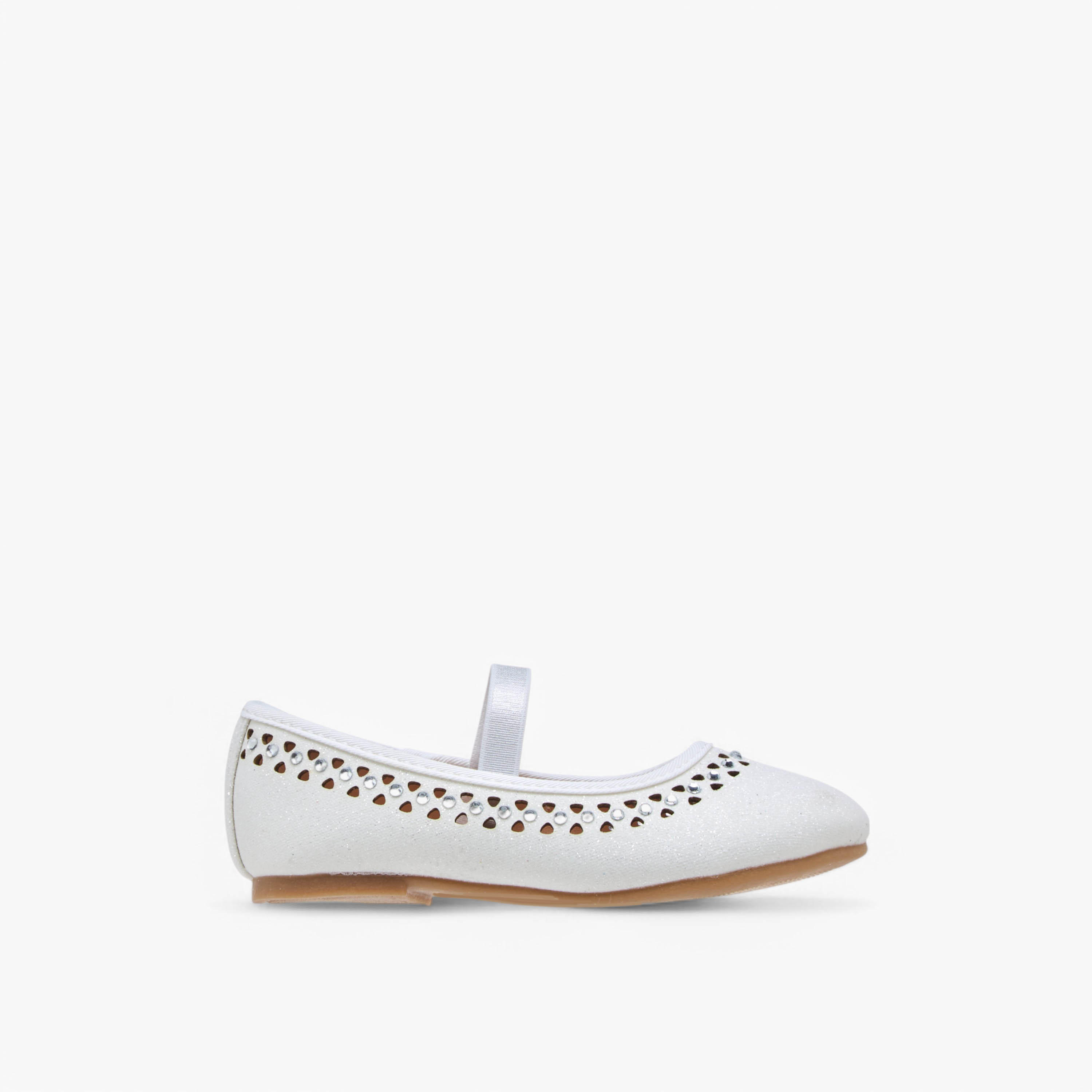 Flora Bella Embellished Ballerina Shoes with Elastic Closure-girls-shoes-ballerinas-image-3