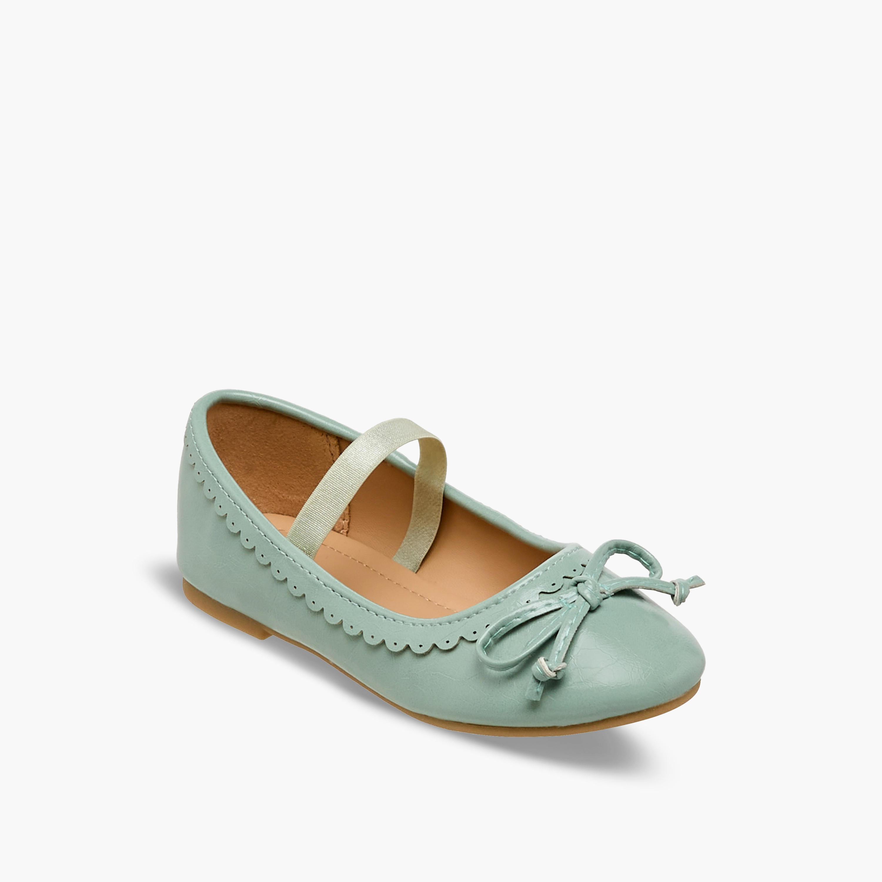 حذاء باليرينا بحزام مطاطي وتفاصيل صدفية للبنات من فلورا بيلا-girls-shoes-ballerinas-image-2