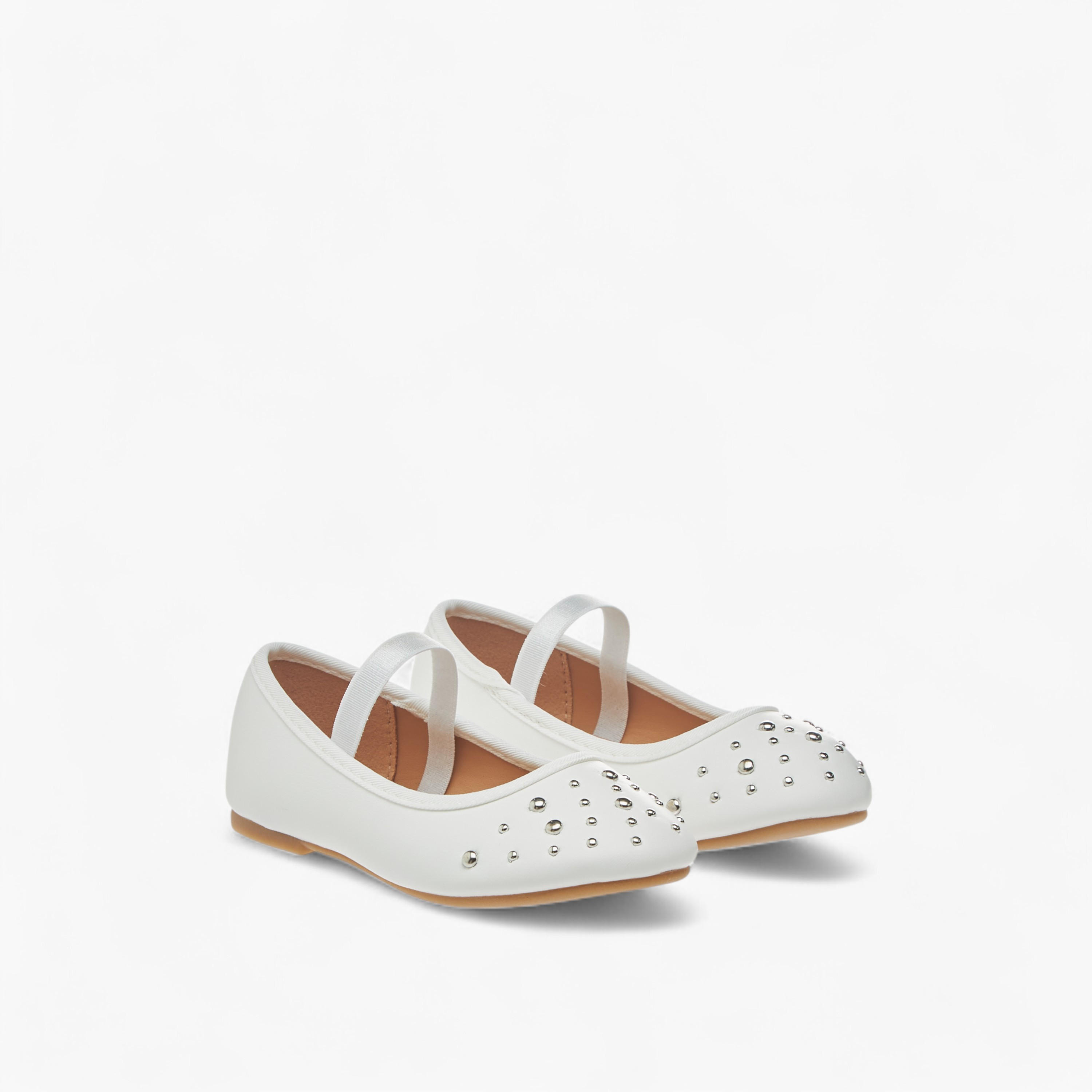 Flora Bella Embellished Ballerina Shoes with Elasticated Strap-girls-shoes-ballerinas-image-1