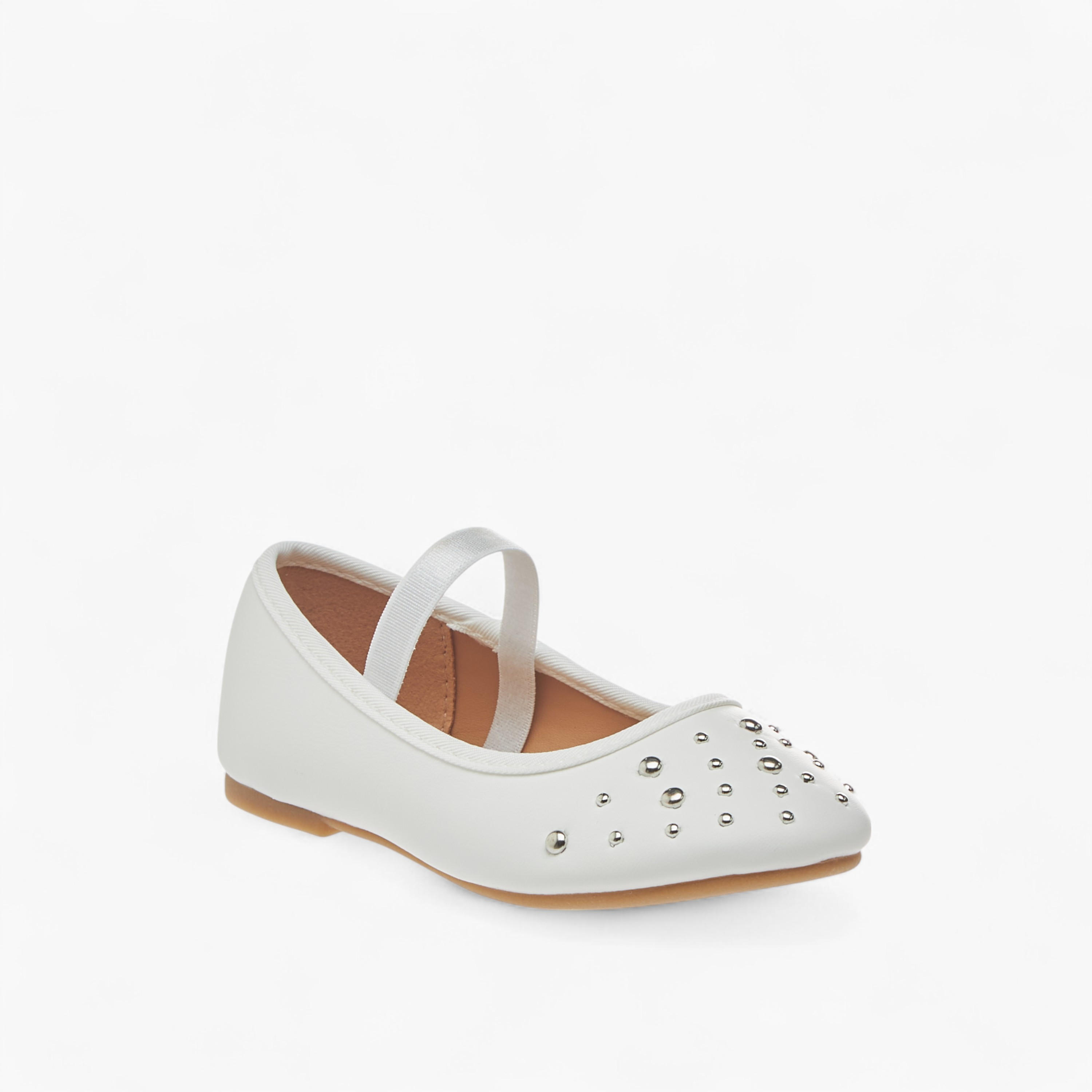 Flora Bella Embellished Ballerina Shoes with Elasticated Strap-girls-shoes-ballerinas-image-2
