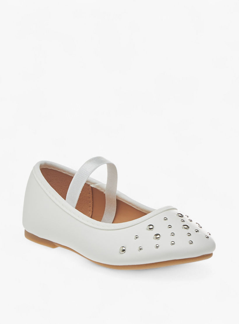Flora Bella Embellished Ballerina Shoes with Elasticated Strap-girls-shoes-ballerinas-image-2