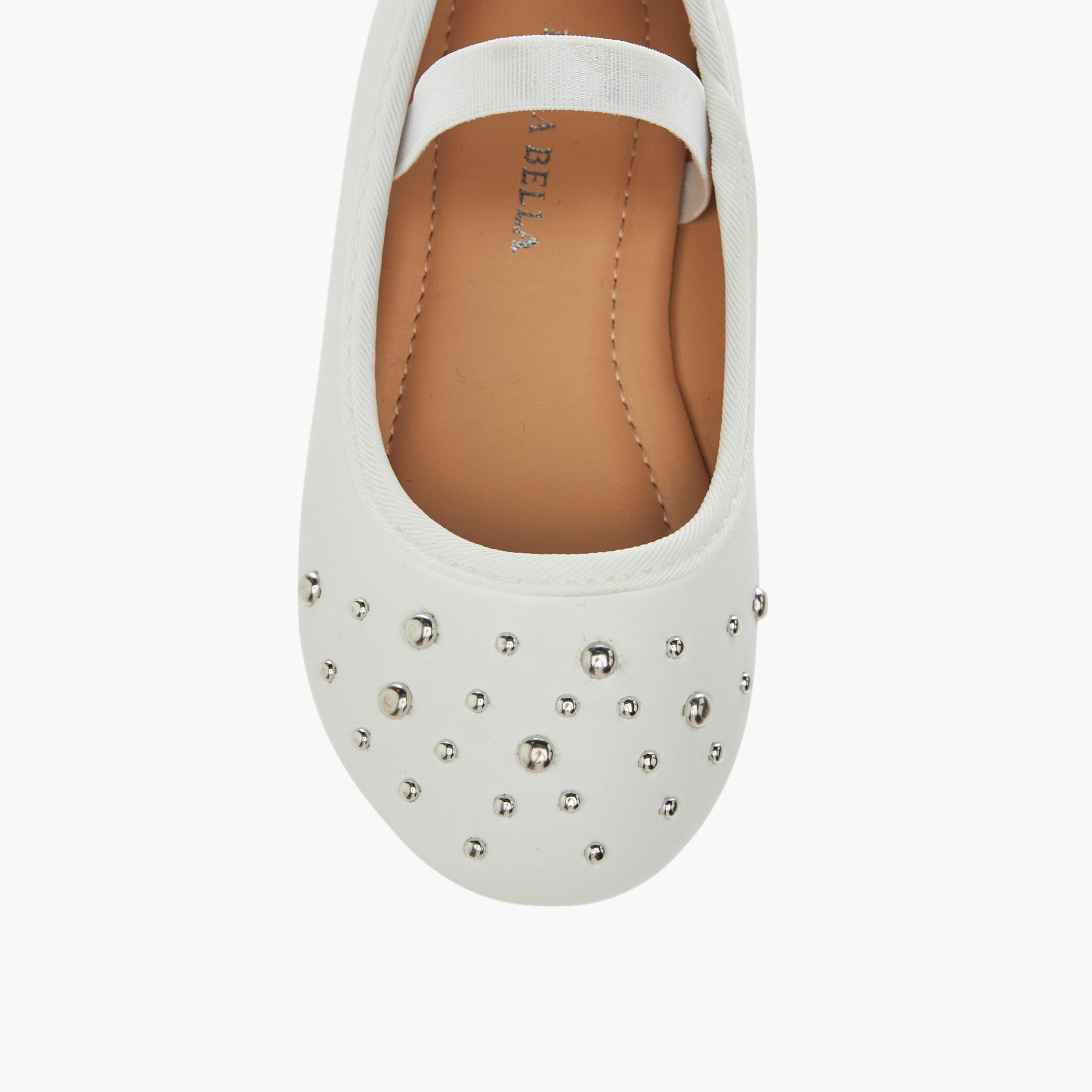 Flora Bella Embellished Ballerina Shoes with Elasticated Strap-girls-shoes-ballerinas-image-4