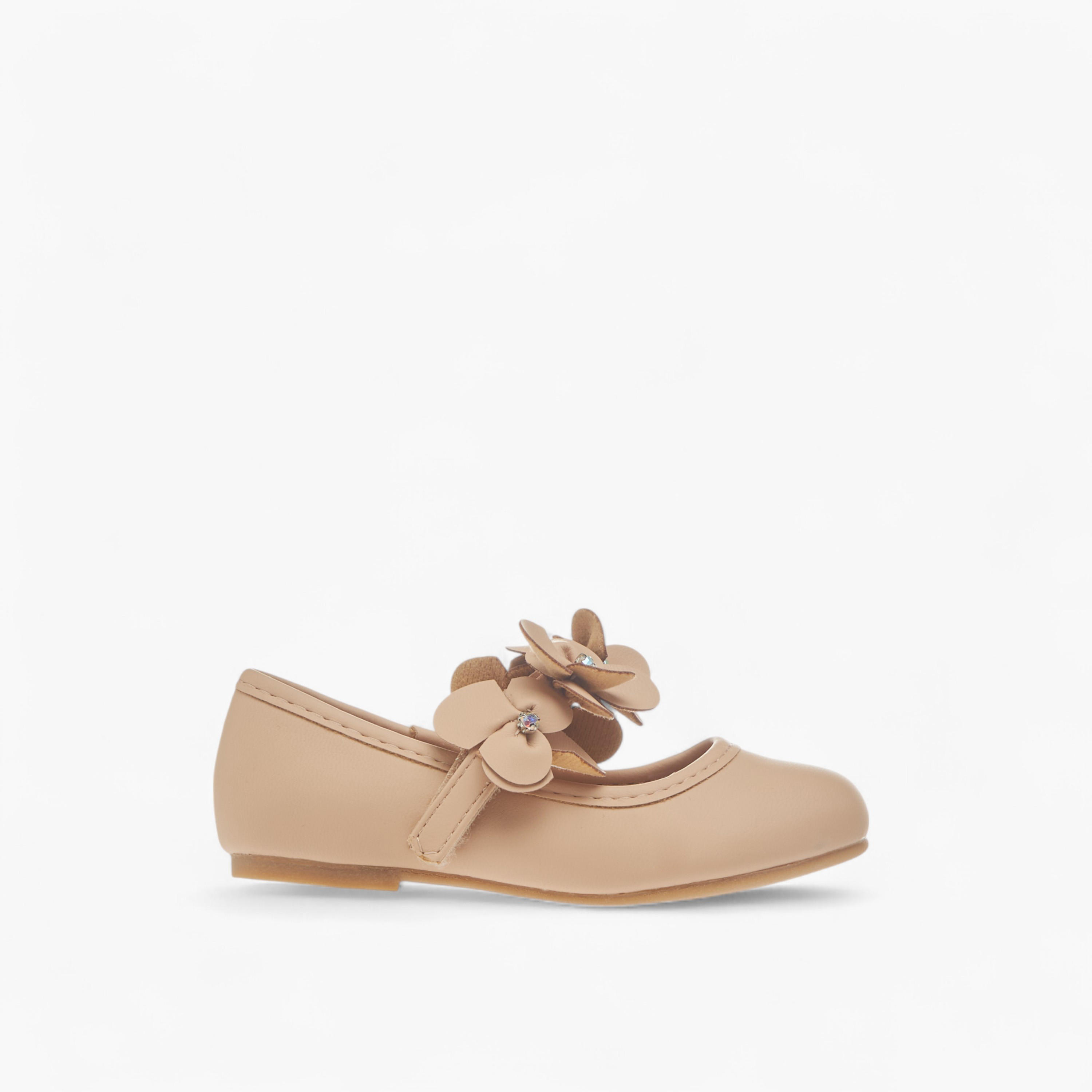 Flora Bella Floral Applique Ballerina Shoes with Hook and Loop Closure-girls-shoes-maryjanes-image-3