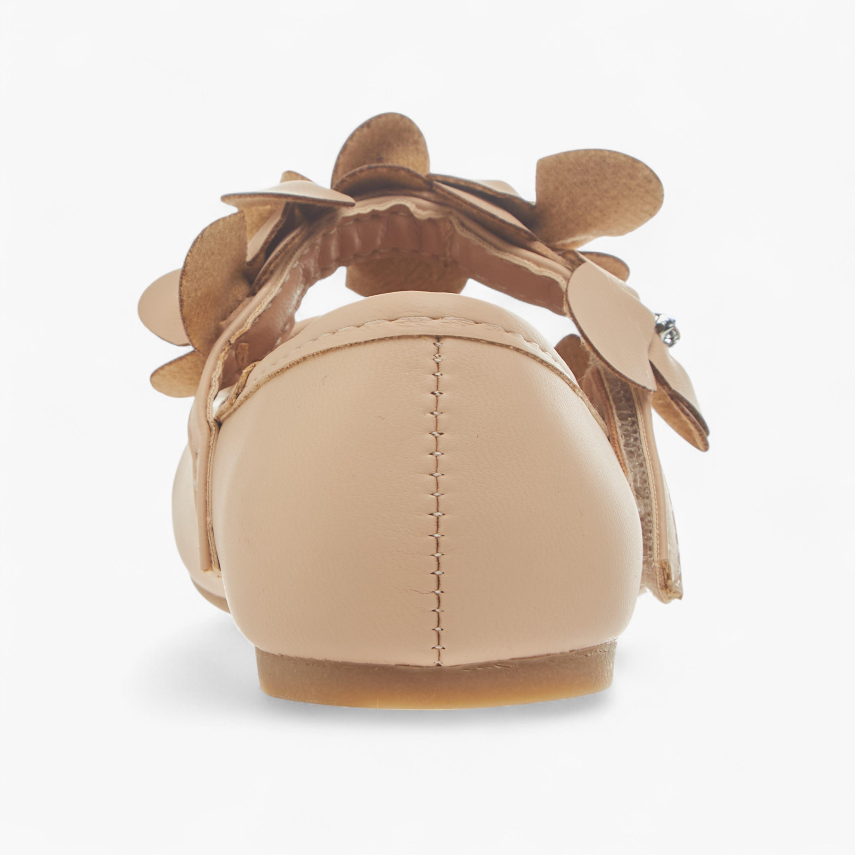 Flora Bella Floral Applique Ballerina Shoes with Hook and Loop Closure-girls-shoes-maryjanes-image-5
